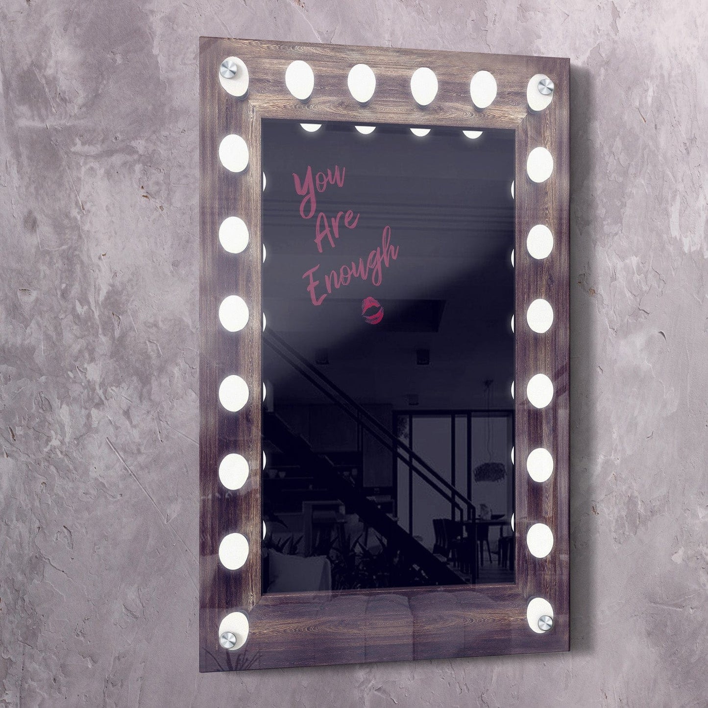 Mirror Quote - You Are Enough Wall Art | Inspirational Wall Art Motivational Wall Art Quotes Office Art | Impaktiv Exclusive Canvas Art Portrait
