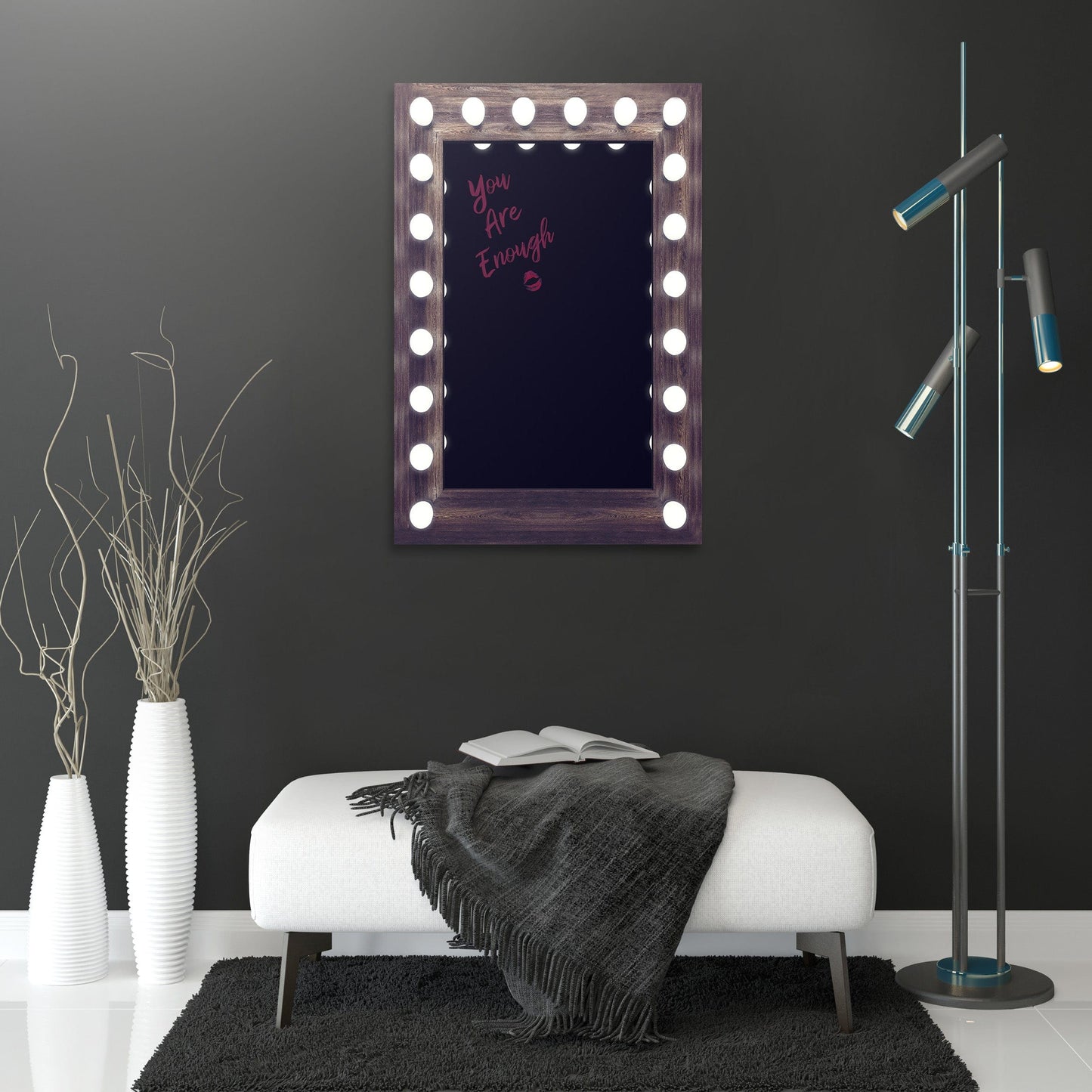 Mirror Quote - You Are Enough Wall Art | Inspirational Wall Art Motivational Wall Art Quotes Office Art | Impaktiv Exclusive Canvas Art Portrait