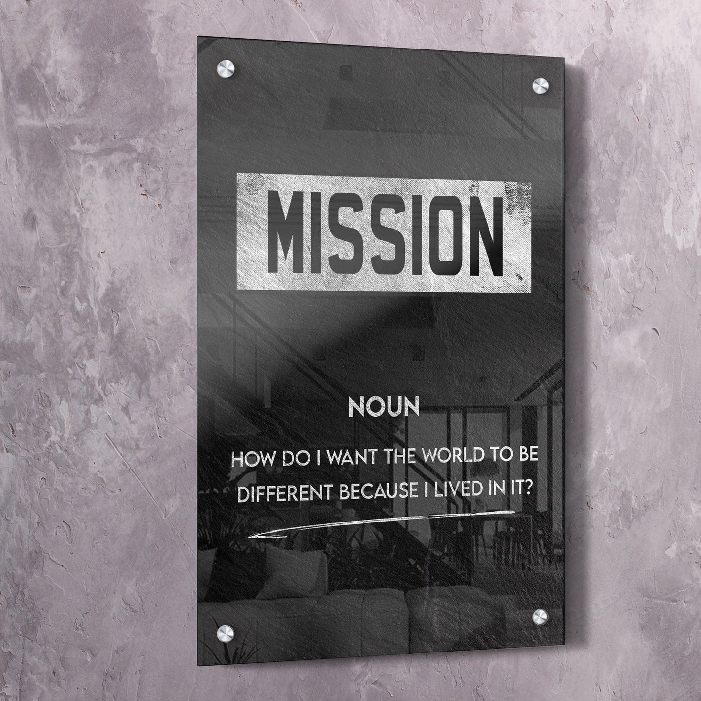 Mission Meaning Wall Art | Inspirational Wall Art Motivational Wall Art Quotes Office Art | Impaktiv Exclusive Canvas Art Portrait