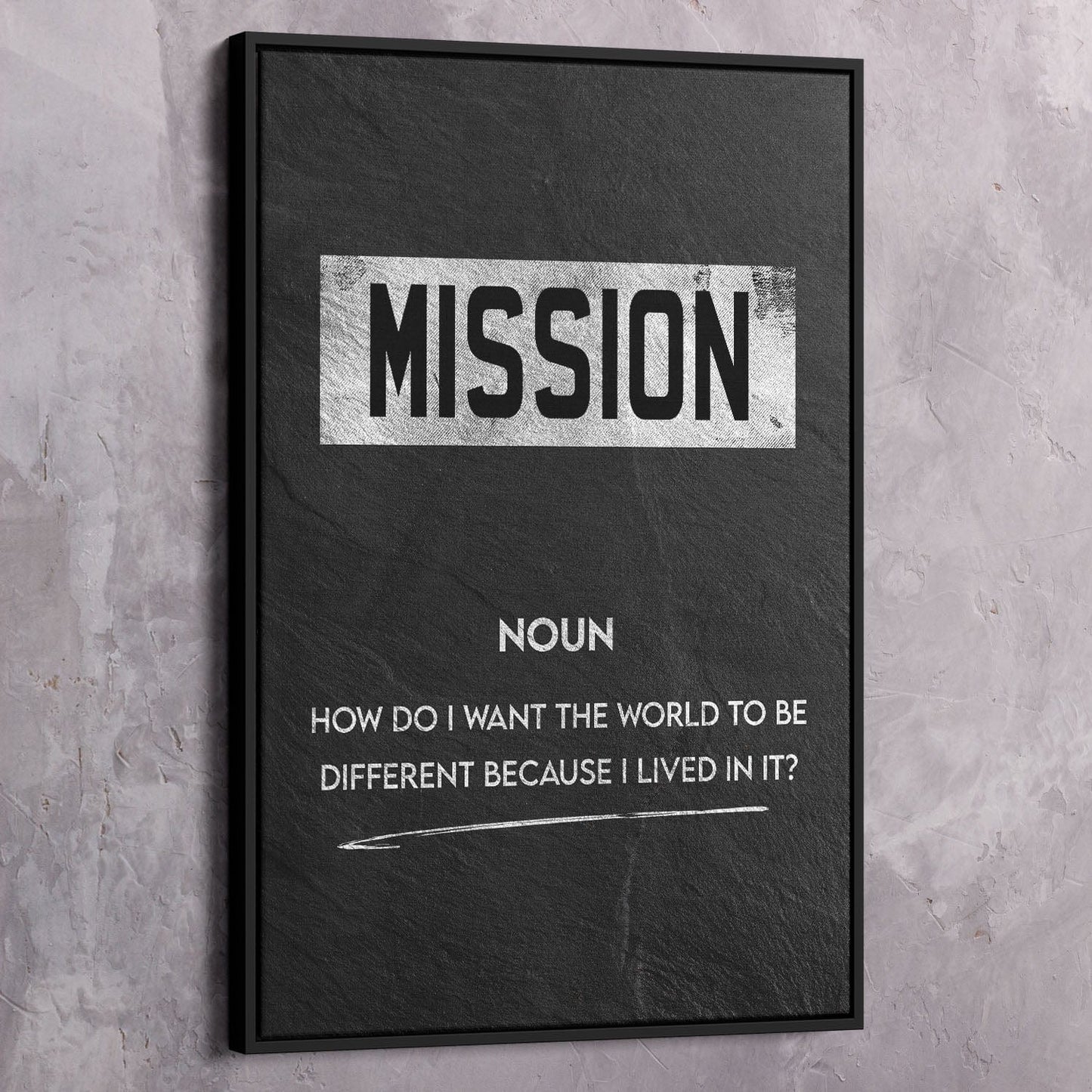 Mission Meaning Wall Art | Inspirational Wall Art Motivational Wall Art Quotes Office Art | Impaktiv Exclusive Canvas Art Portrait