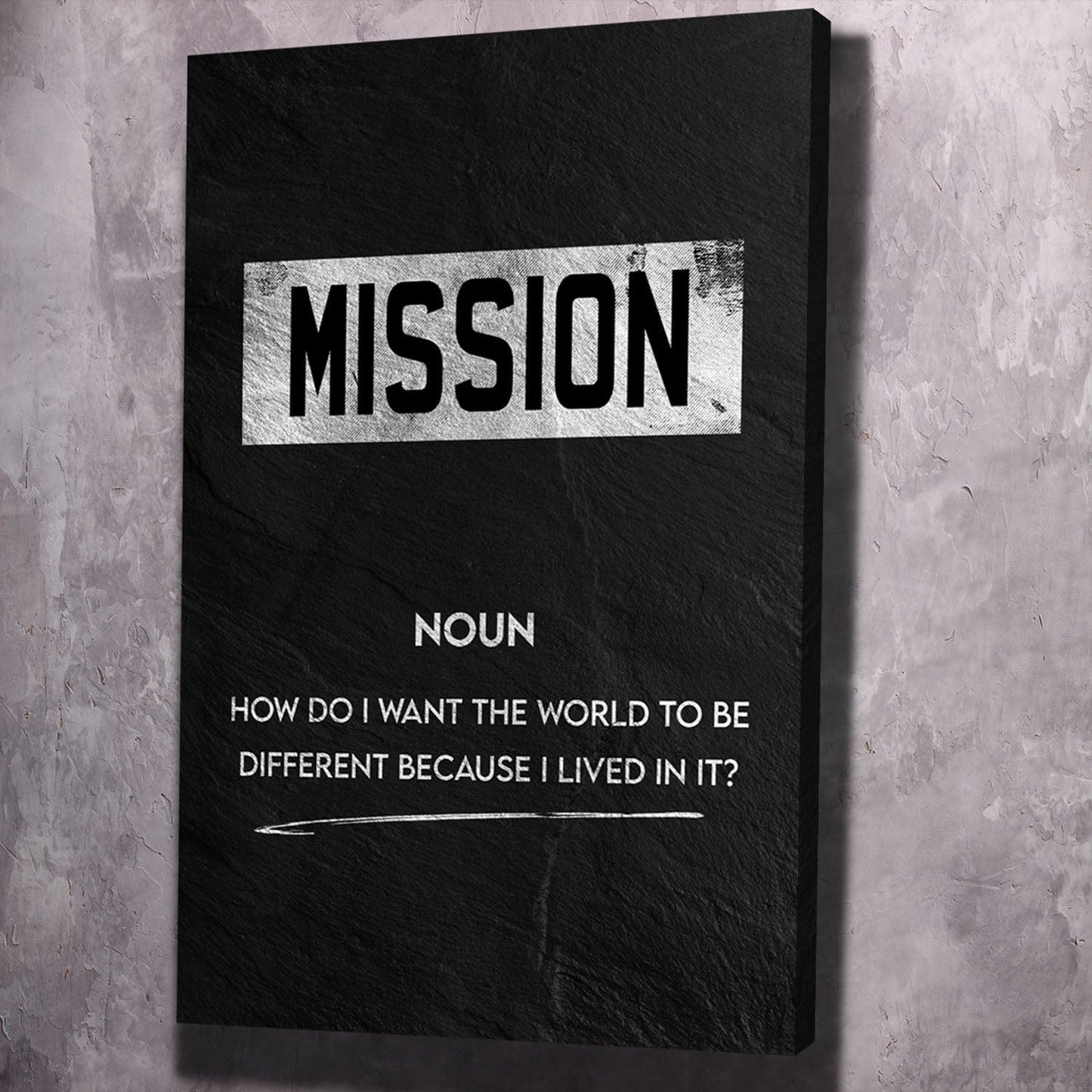 Mission Meaning Wall Art | Inspirational Wall Art Motivational Wall Art Quotes Office Art | Impaktiv Exclusive Canvas Art Portrait