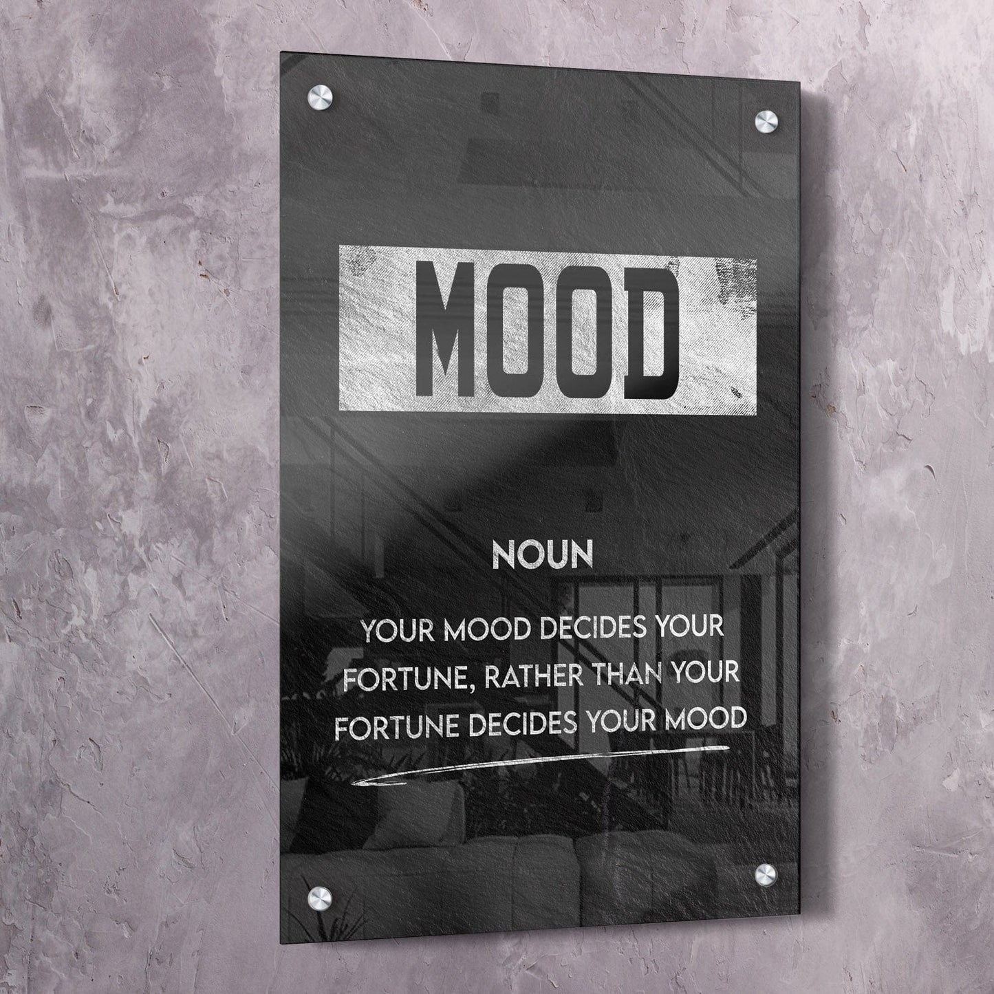 Mood Meaning Wall Art | Inspirational Wall Art Motivational Wall Art Quotes Office Art | Impaktiv Exclusive Canvas Art Portrait