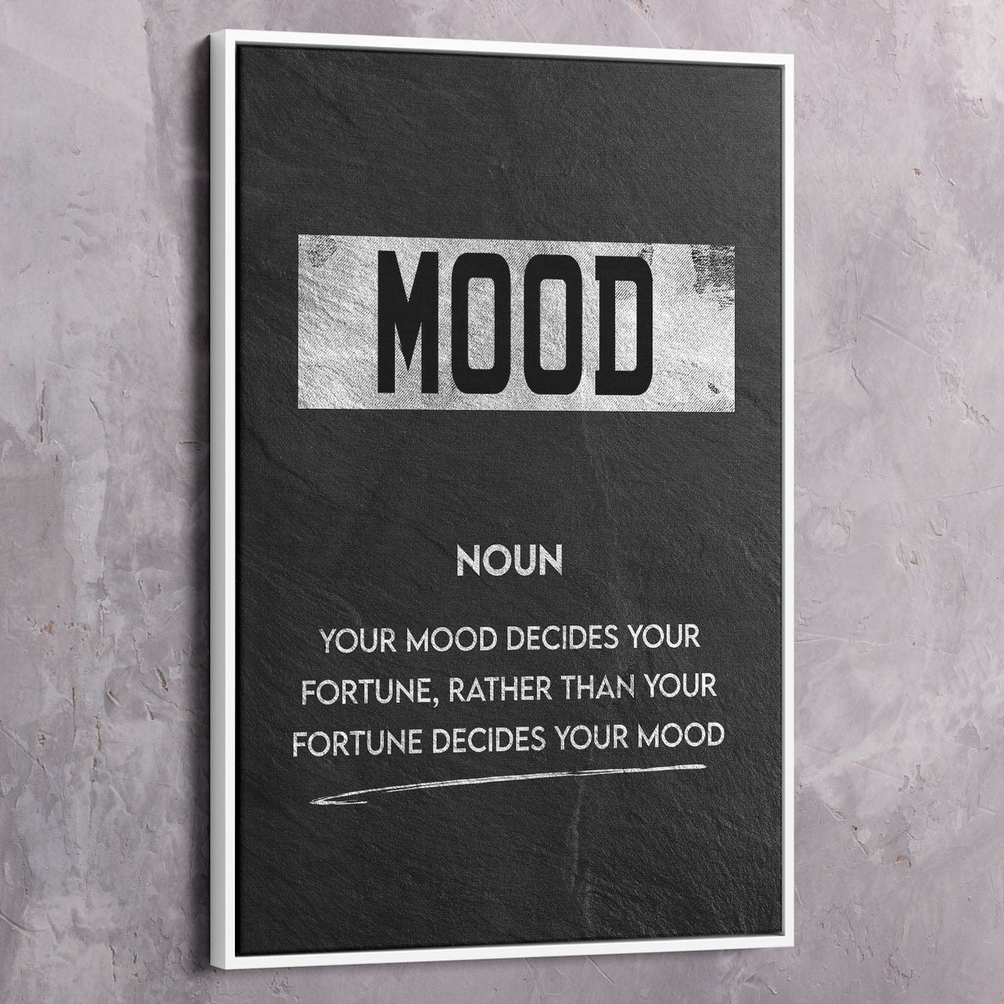 Mood Meaning Wall Art | Inspirational Wall Art Motivational Wall Art Quotes Office Art | Impaktiv Exclusive Canvas Art Portrait