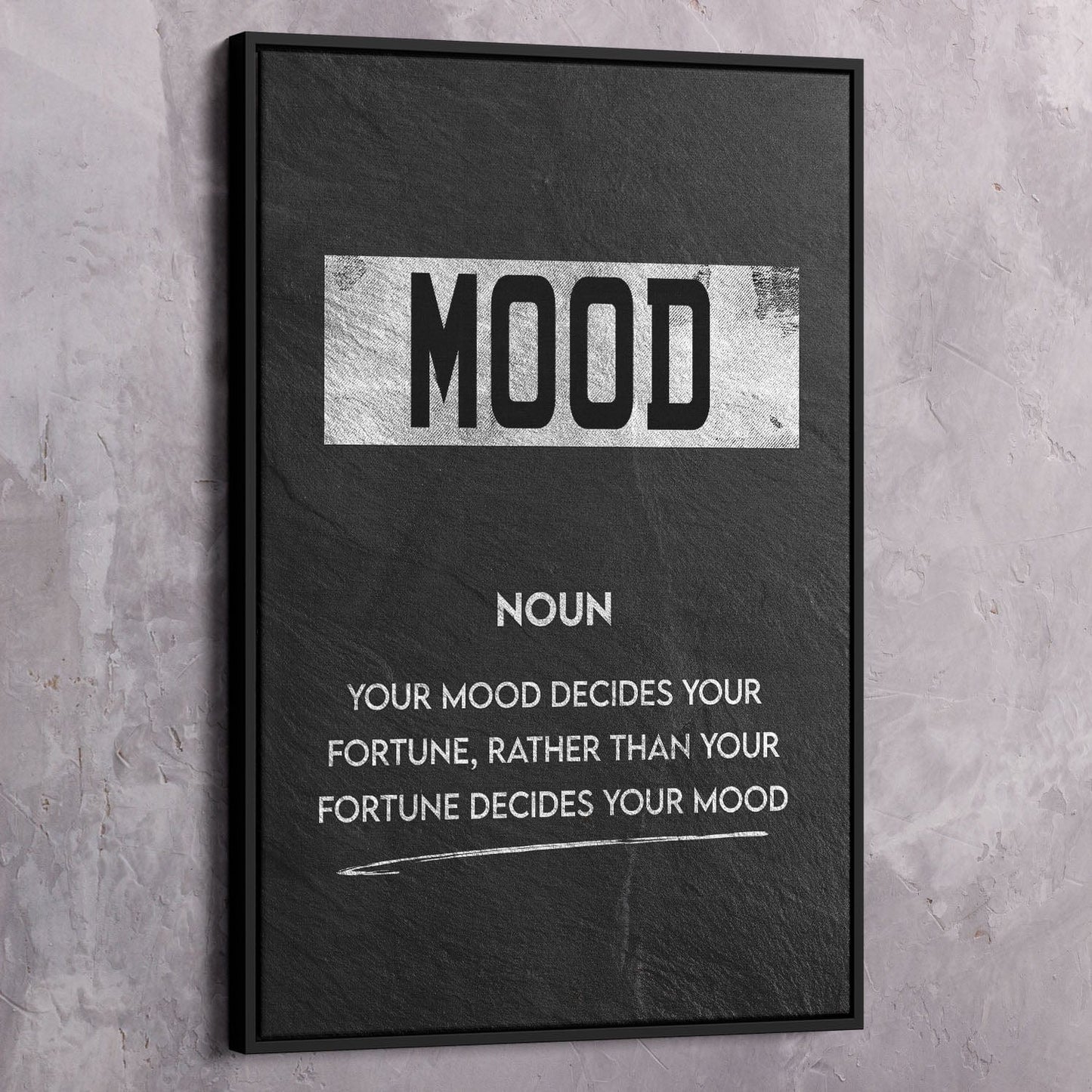 Mood Meaning Wall Art | Inspirational Wall Art Motivational Wall Art Quotes Office Art | Impaktiv Exclusive Canvas Art Portrait