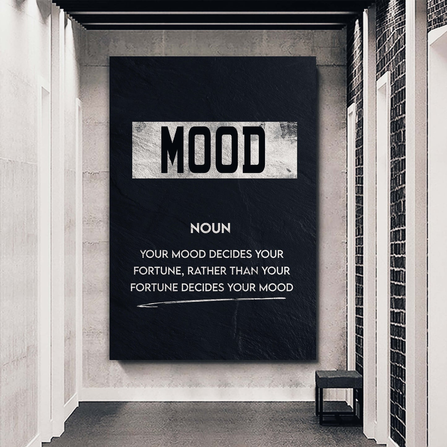 Mood Meaning Wall Art | Inspirational Wall Art Motivational Wall Art Quotes Office Art | Impaktiv Exclusive Canvas Art Portrait