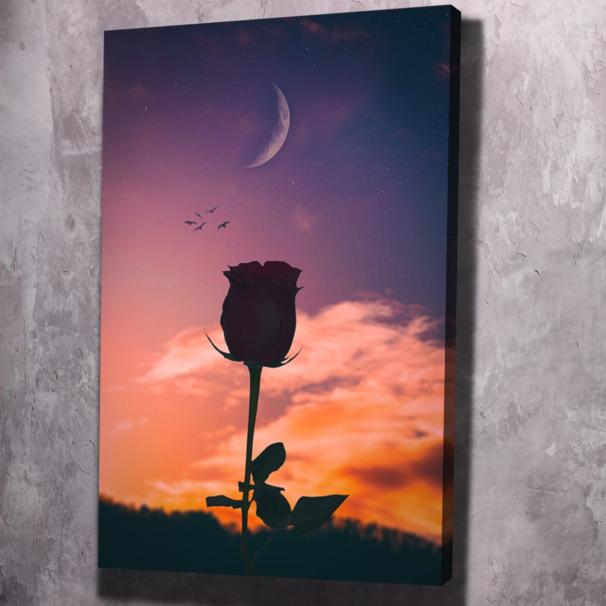 Moon Backgrounds Wall Art | Inspirational Wall Art Motivational Wall Art Quotes Office Art | Impaktiv Exclusive Canvas Art Portrait