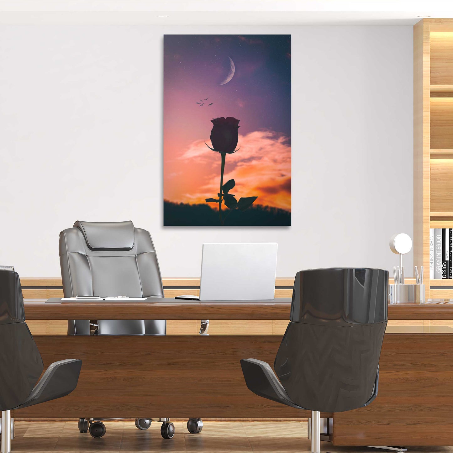 Moon Backgrounds Wall Art | Inspirational Wall Art Motivational Wall Art Quotes Office Art | Impaktiv Exclusive Canvas Art Portrait
