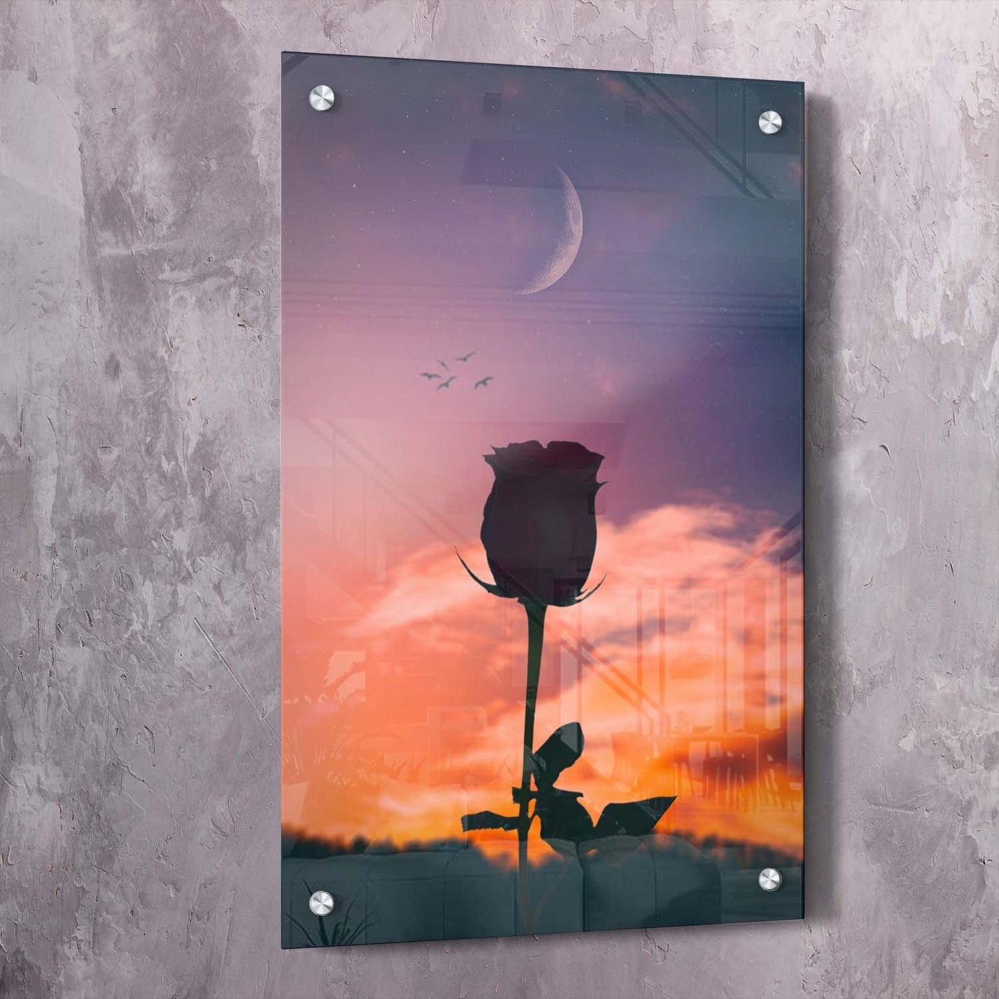 Moon Backgrounds Wall Art | Inspirational Wall Art Motivational Wall Art Quotes Office Art | Impaktiv Exclusive Canvas Art Portrait