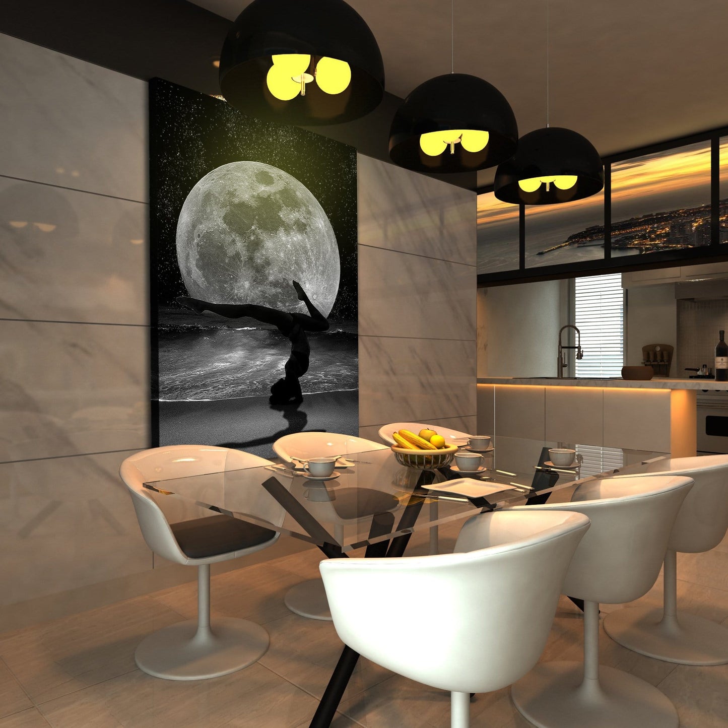 Moon Beauty Wall Art | Inspirational Wall Art Motivational Wall Art Quotes Office Art | Impaktiv Exclusive Canvas Art Portrait