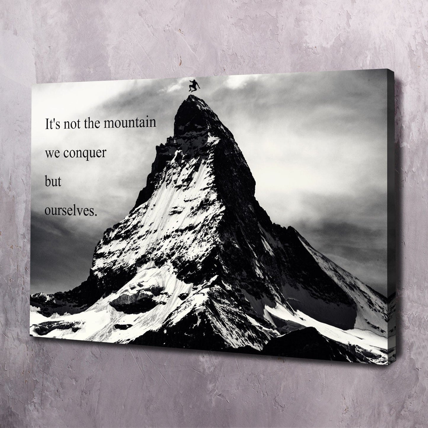 Mountain Conquer Wall Art | Inspirational Wall Art Motivational Wall Art Quotes Office Art | Impaktiv Exclusive Canvas Art Landscape