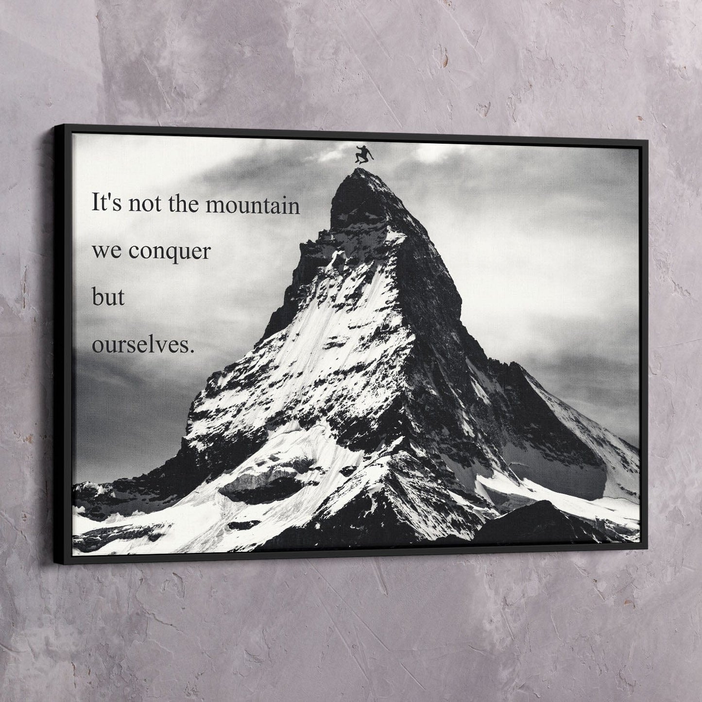 Mountain Conquer Wall Art | Inspirational Wall Art Motivational Wall Art Quotes Office Art | Impaktiv Exclusive Canvas Art Landscape