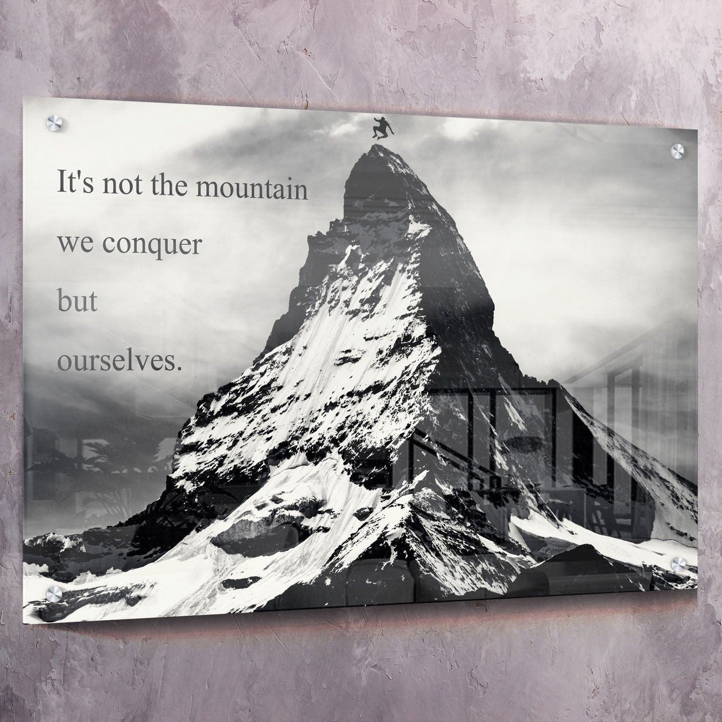 Mountain Conquer Wall Art | Inspirational Wall Art Motivational Wall Art Quotes Office Art | Impaktiv Exclusive Canvas Art Landscape