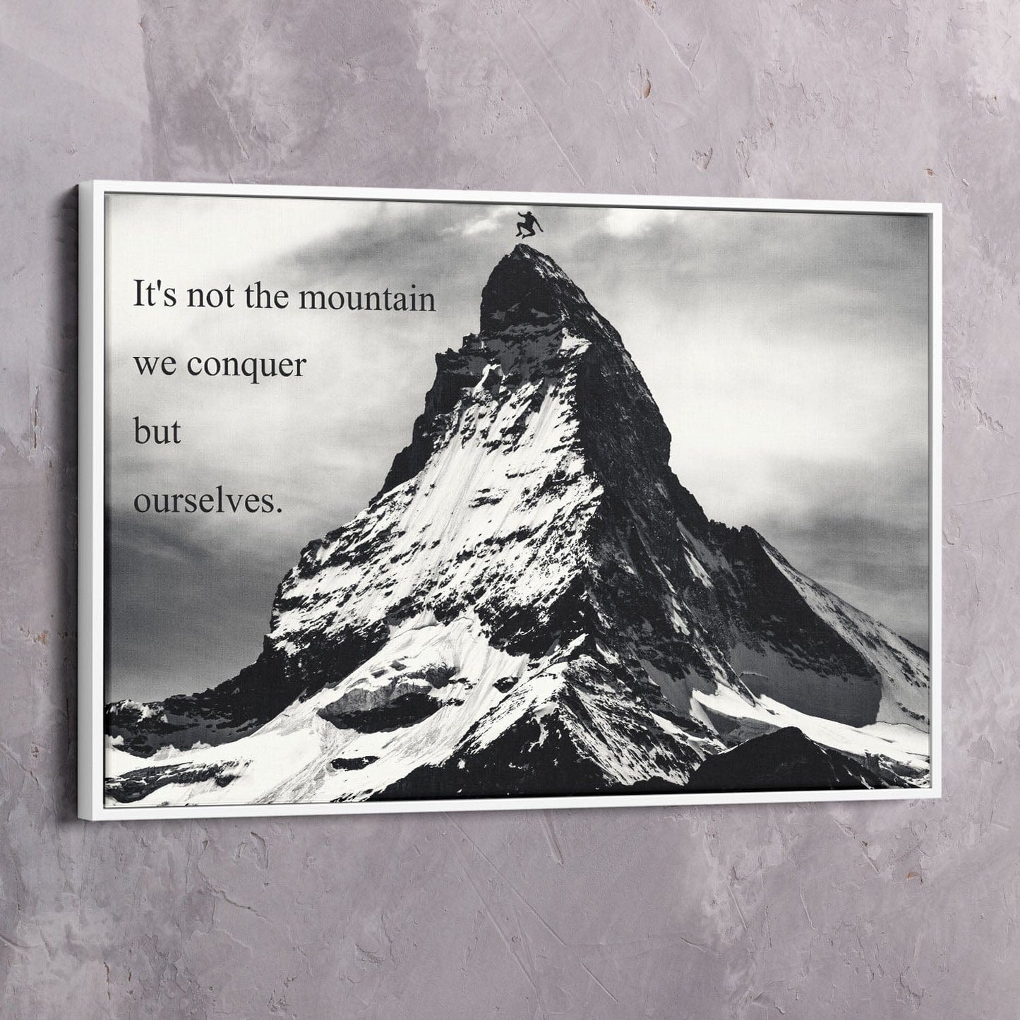 Mountain Conquer Wall Art | Inspirational Wall Art Motivational Wall Art Quotes Office Art | Impaktiv Exclusive Canvas Art Landscape