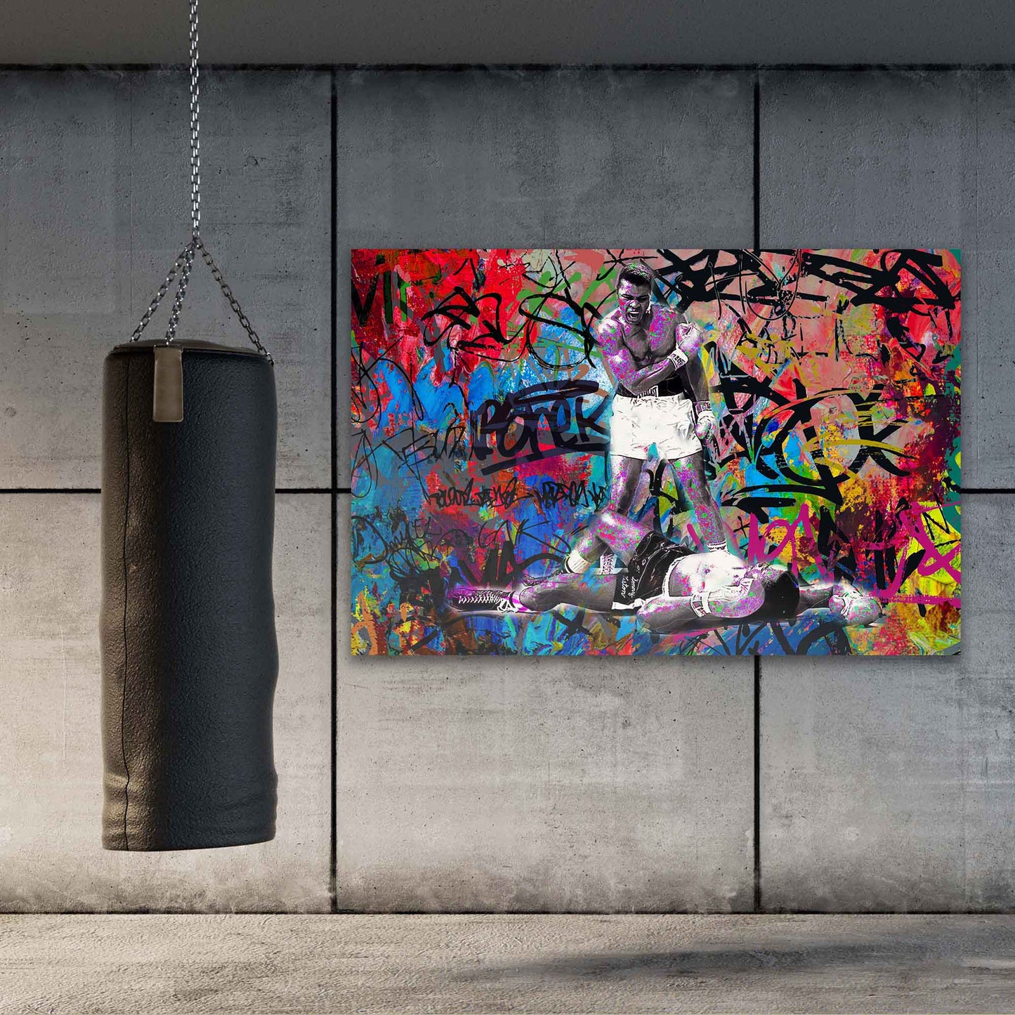 Muhammad Ali Graffiti Art | Inspirational Wall Art | Impaktiv Canvas Art Landscape