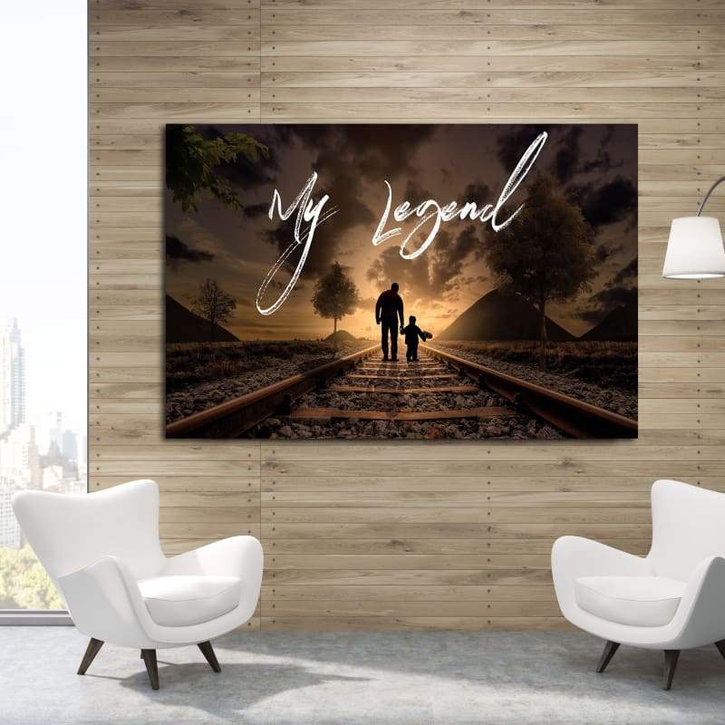 My Legend Father Gift Wall Art | Inspirational Wall Art Motivational Wall Art Quotes Office Art | Impaktiv Exclusive Canvas Art Landscape