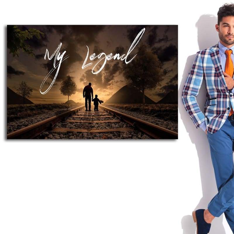 My Legend Father Gift Wall Art | Inspirational Wall Art Motivational Wall Art Quotes Office Art | Impaktiv Exclusive Canvas Art Landscape