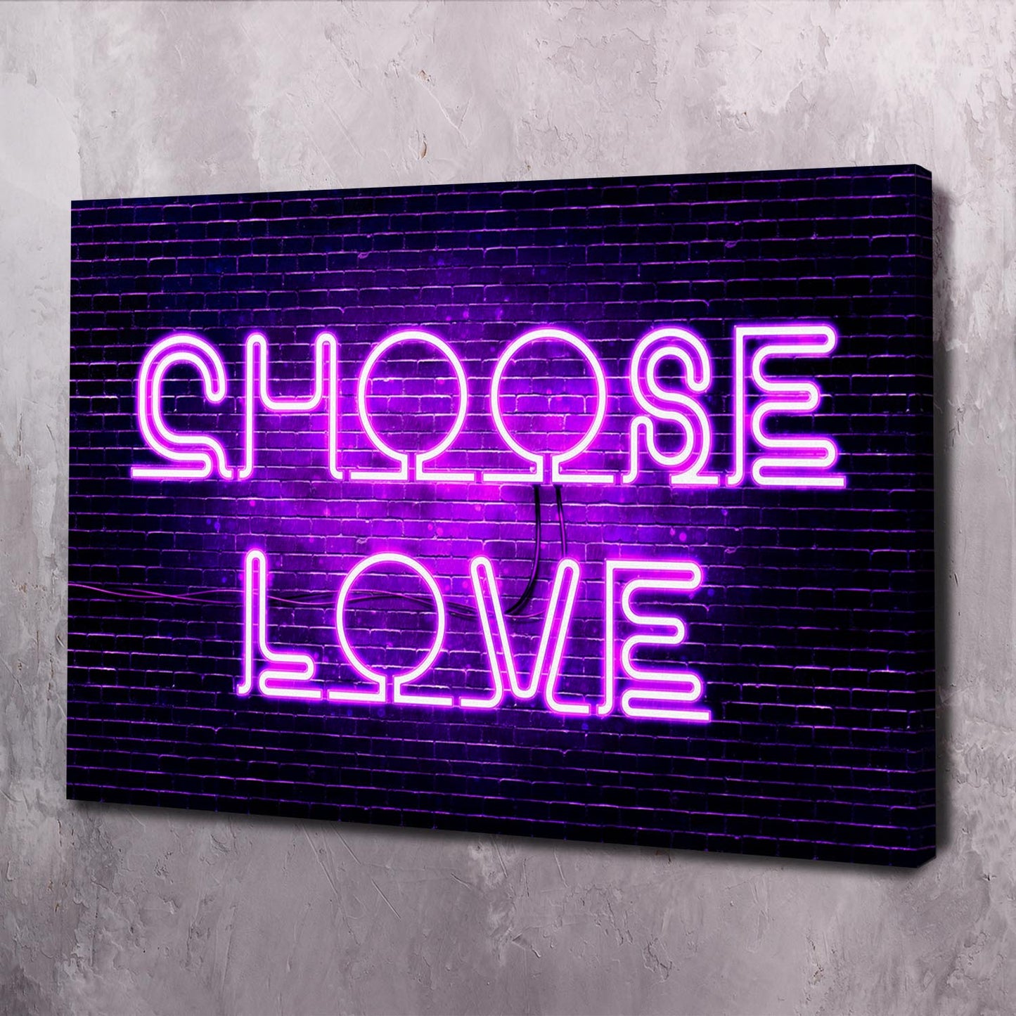 Neon Choose Love Wall Art | Inspirational Wall Art Motivational Wall Art Quotes Office Art | Impaktiv Exclusive Canvas Art Landscape