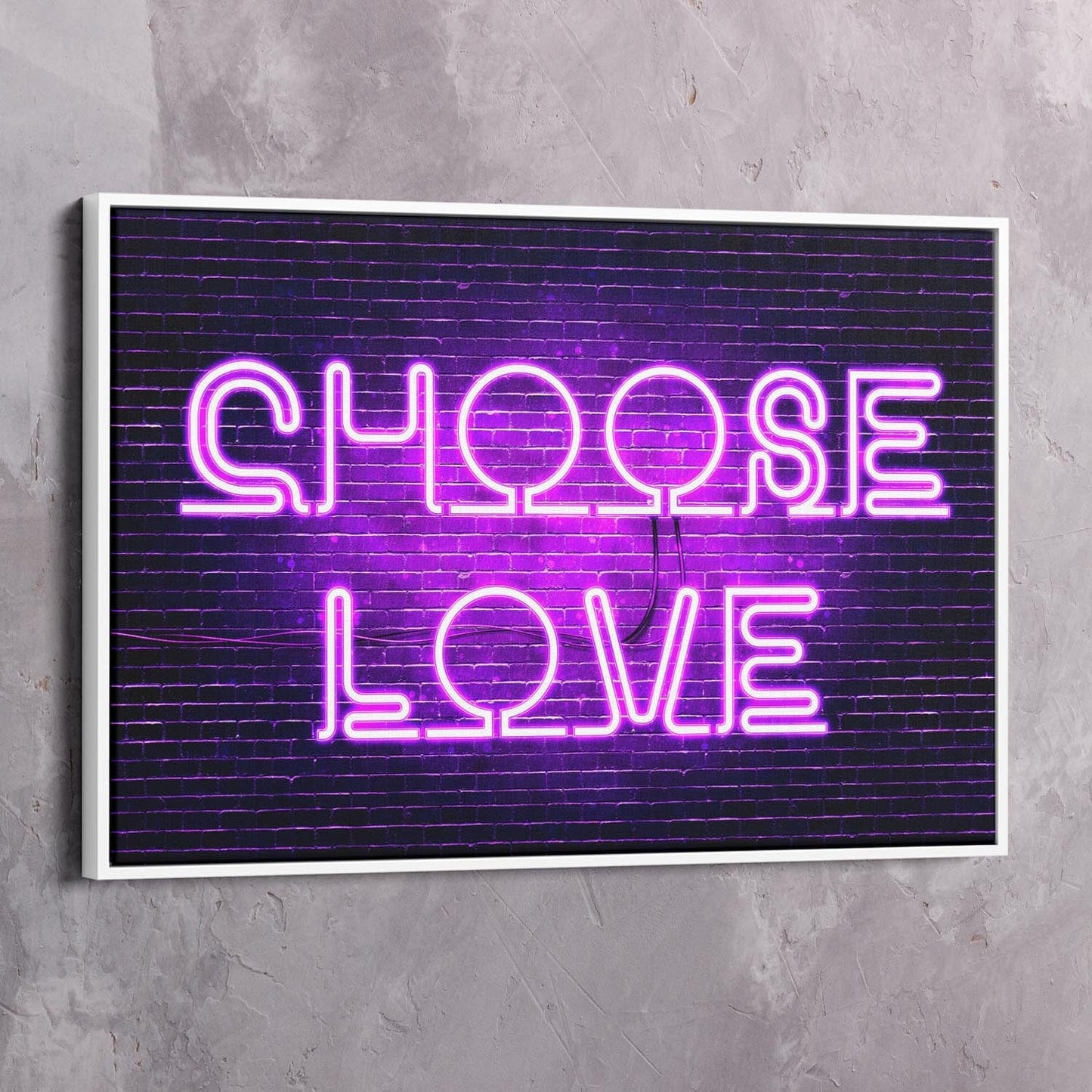 Neon Choose Love Wall Art | Inspirational Wall Art Motivational Wall Art Quotes Office Art | Impaktiv Exclusive Canvas Art Landscape