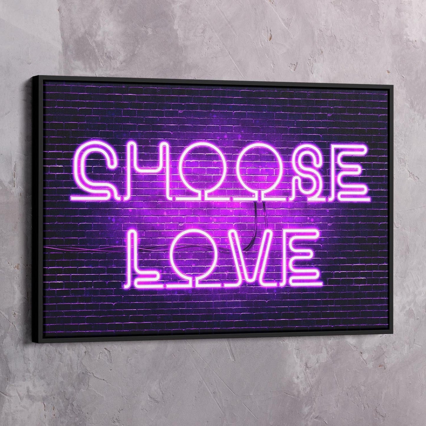 Neon Choose Love Wall Art | Inspirational Wall Art Motivational Wall Art Quotes Office Art | Impaktiv Exclusive Canvas Art Landscape
