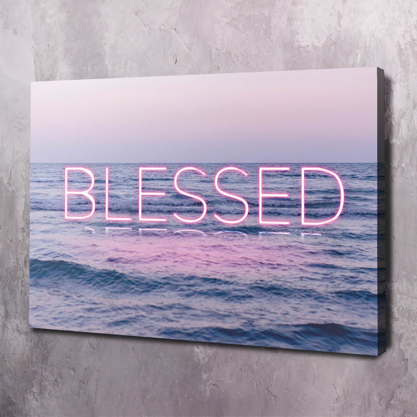 Neon Water - BLESSED Wall Art | Inspirational Wall Art Motivational Wall Art Quotes Office Art | Impaktiv Exclusive Canvas Art Landscape