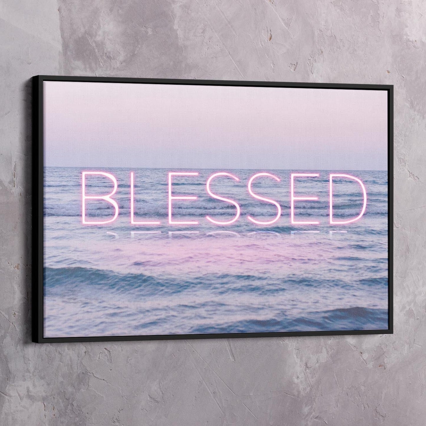 Neon Water - BLESSED Wall Art | Inspirational Wall Art Motivational Wall Art Quotes Office Art | Impaktiv Exclusive Canvas Art Landscape