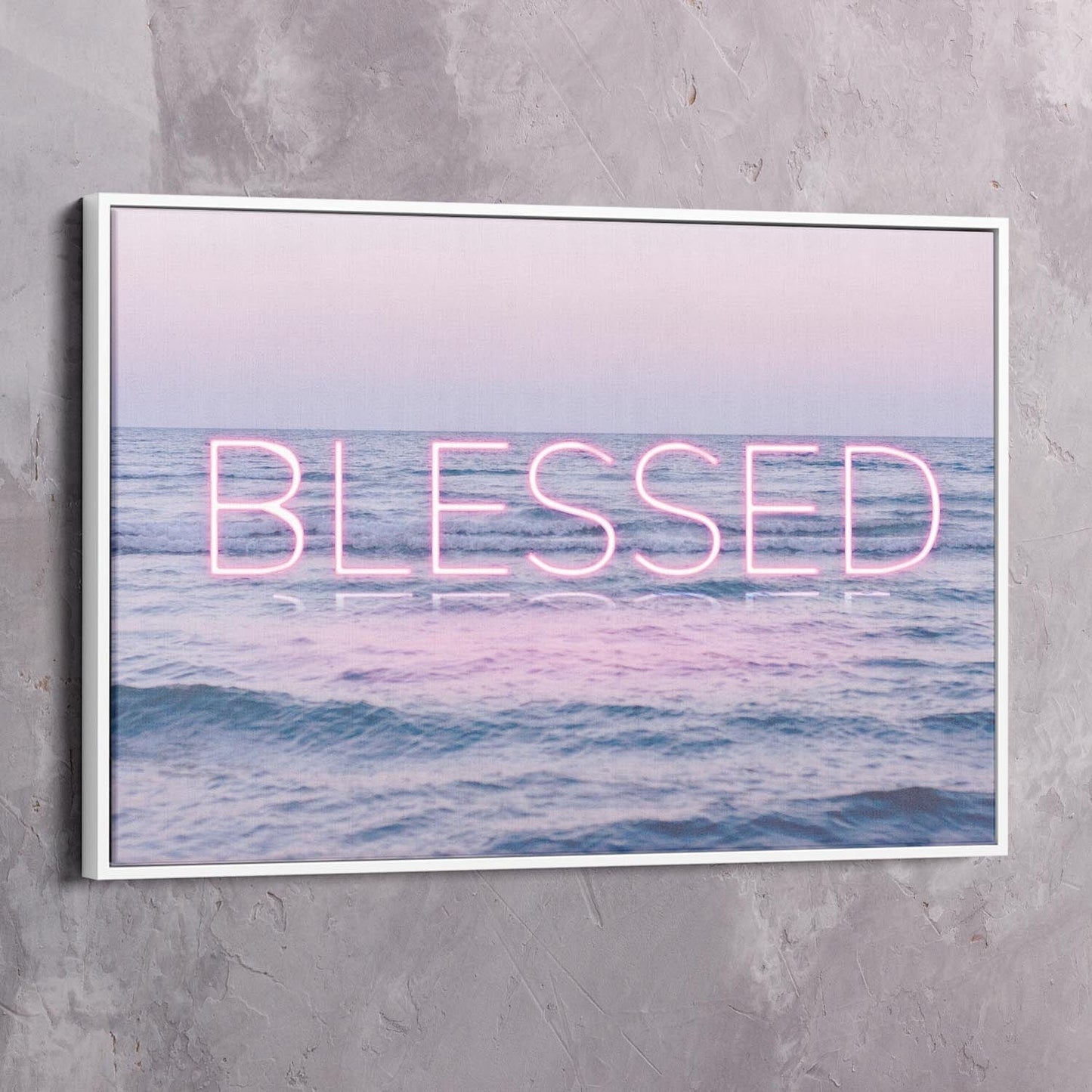 Neon Water - BLESSED Wall Art | Inspirational Wall Art Motivational Wall Art Quotes Office Art | Impaktiv Exclusive Canvas Art Landscape
