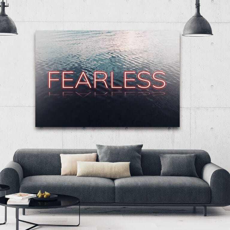 Neon Water - FEARLESS Wall Art | Inspirational Wall Art Motivational Wall Art Quotes Office Art | Impaktiv Exclusive Canvas Art Landscape
