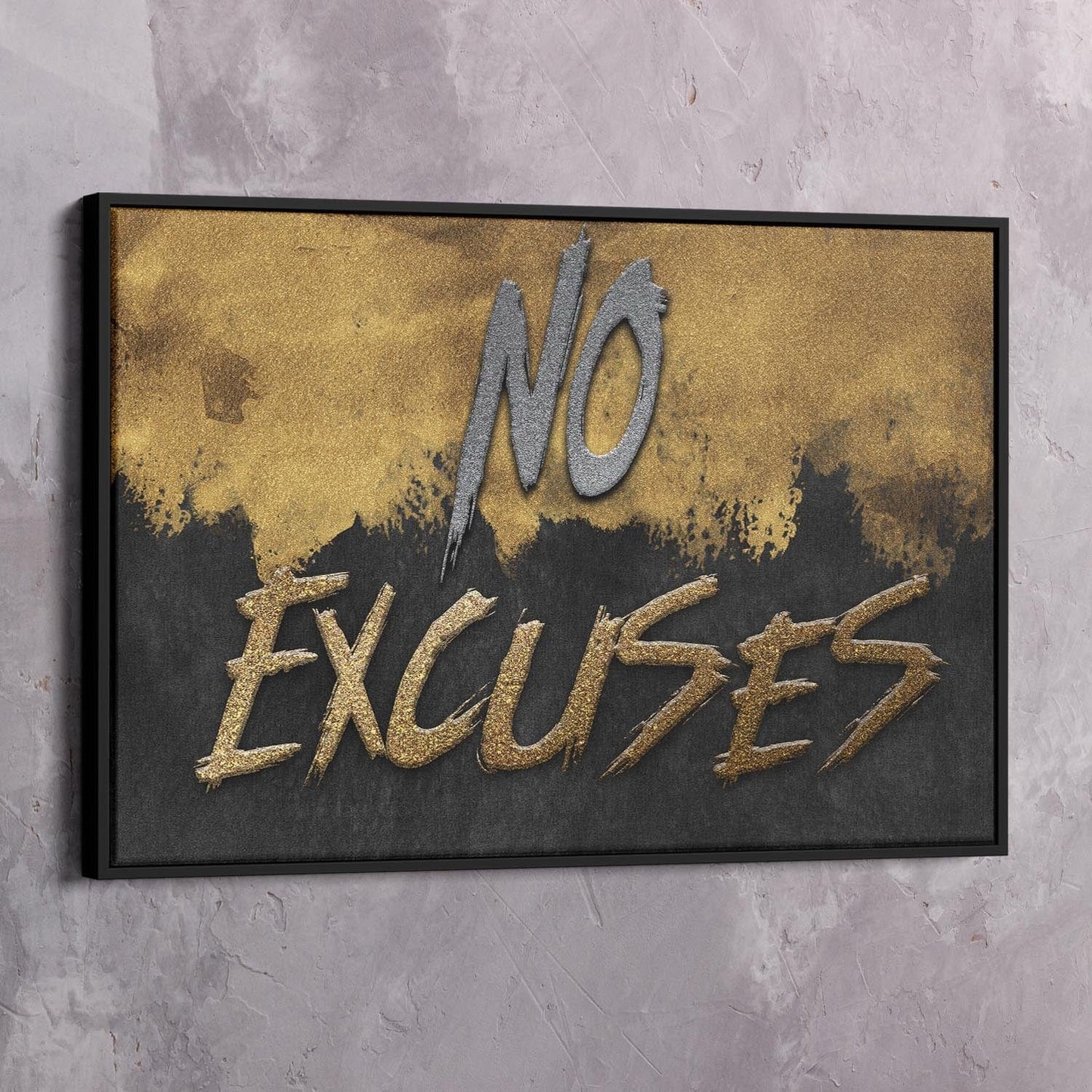 No Excuses Wall Art | Inspirational Wall Art Motivational Wall Art Quotes Office Art | Impaktiv Exclusive Canvas Art Landscape