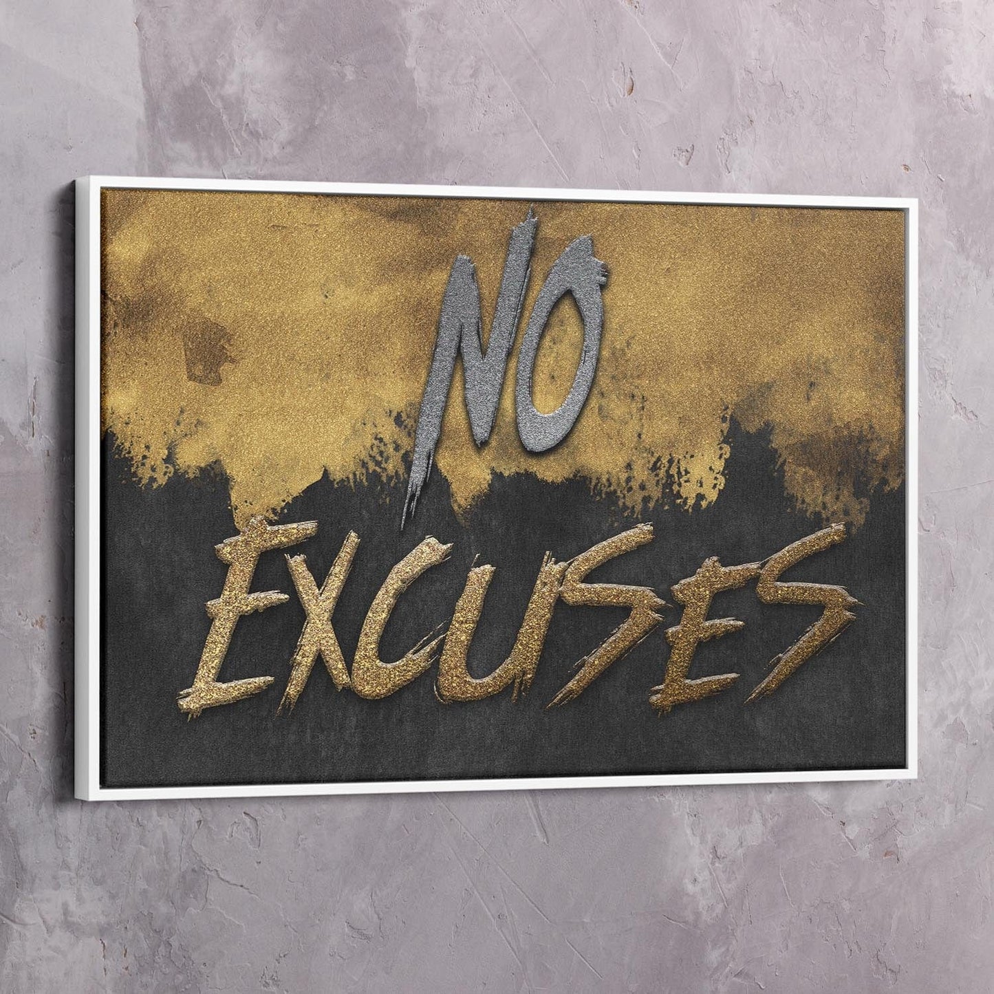 No Excuses Wall Art | Inspirational Wall Art Motivational Wall Art Quotes Office Art | Impaktiv Exclusive Canvas Art Landscape