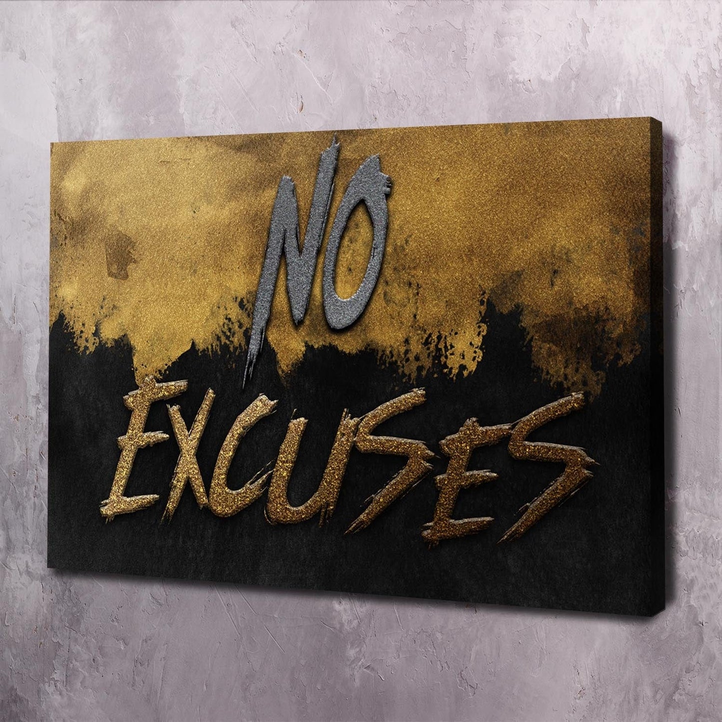 No Excuses Wall Art | Inspirational Wall Art Motivational Wall Art Quotes Office Art | Impaktiv Exclusive Canvas Art Landscape