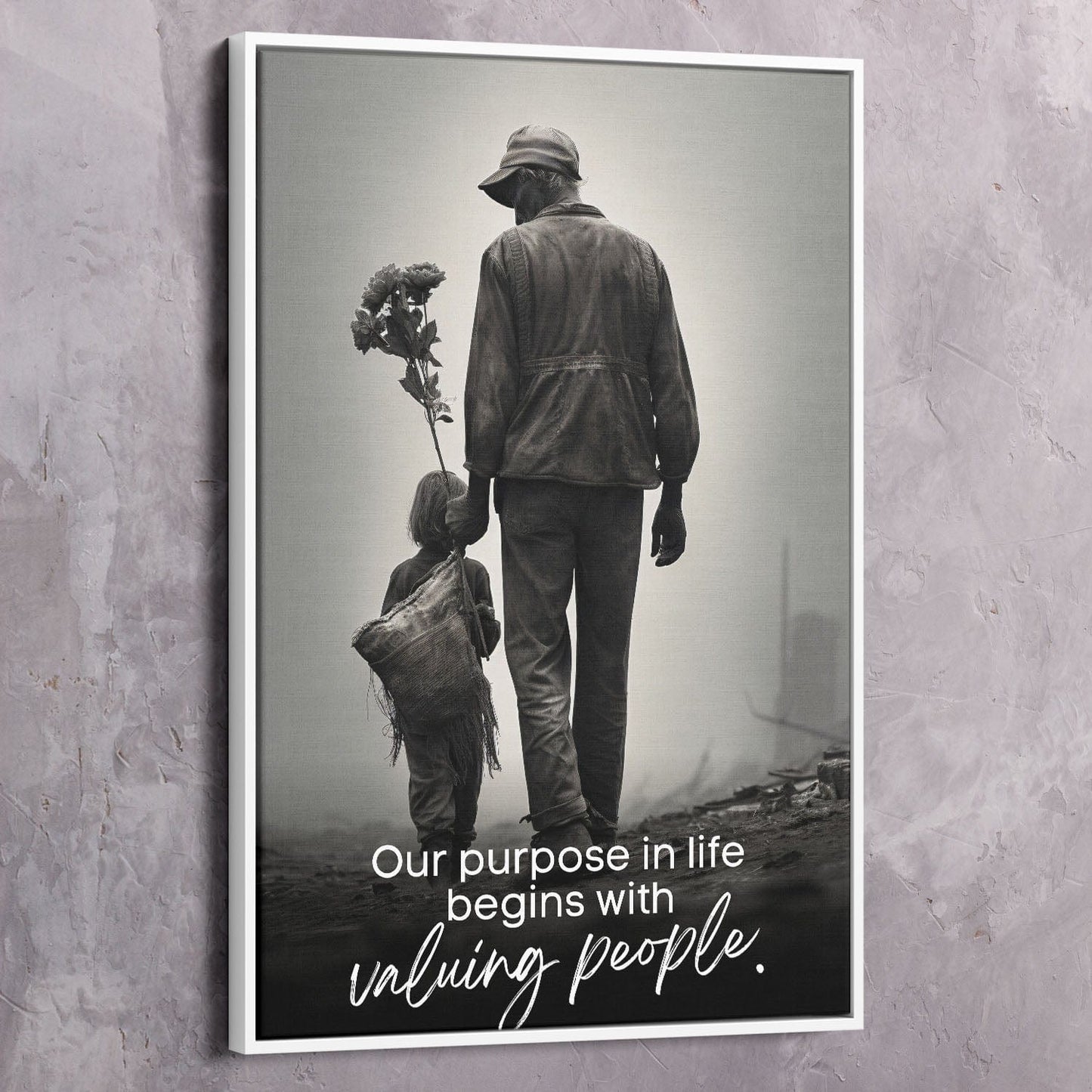 Our purpose in life begins with valuing people. - John Maxwell Inspired Wall Art | Inspirational Wall Art Motivational Wall Art Quotes Office Art | Impaktiv Exclusive Canvas Art Portrait