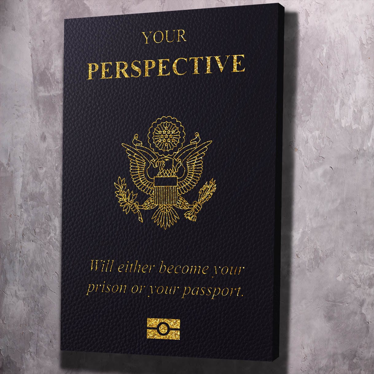 Perspective Passport Art Wall Art | Inspirational Wall Art Motivational Wall Art Quotes Office Art | Impaktiv Exclusive Canvas Art Portrait