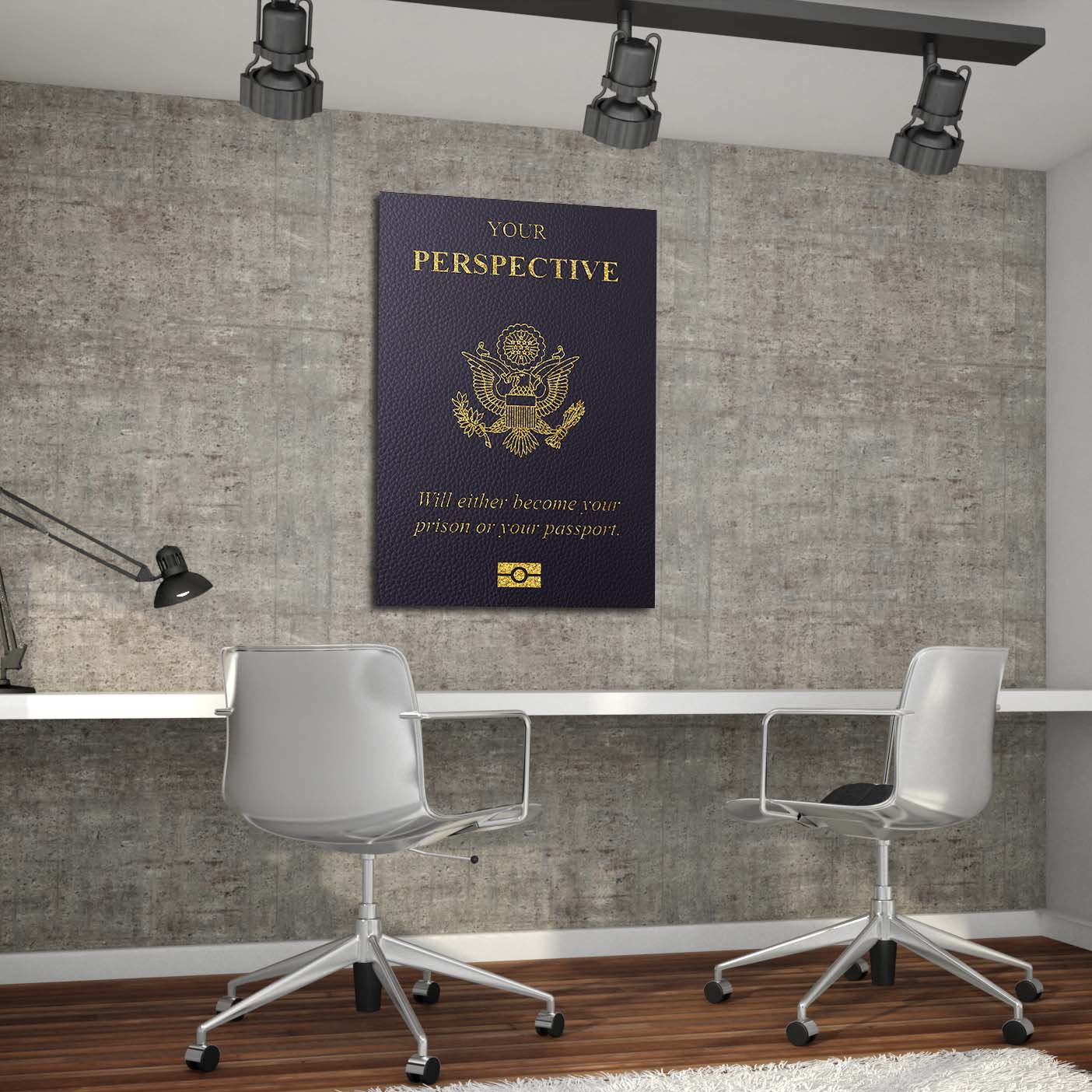 Perspective Passport Art Wall Art | Inspirational Wall Art Motivational Wall Art Quotes Office Art | Impaktiv Exclusive Canvas Art Portrait