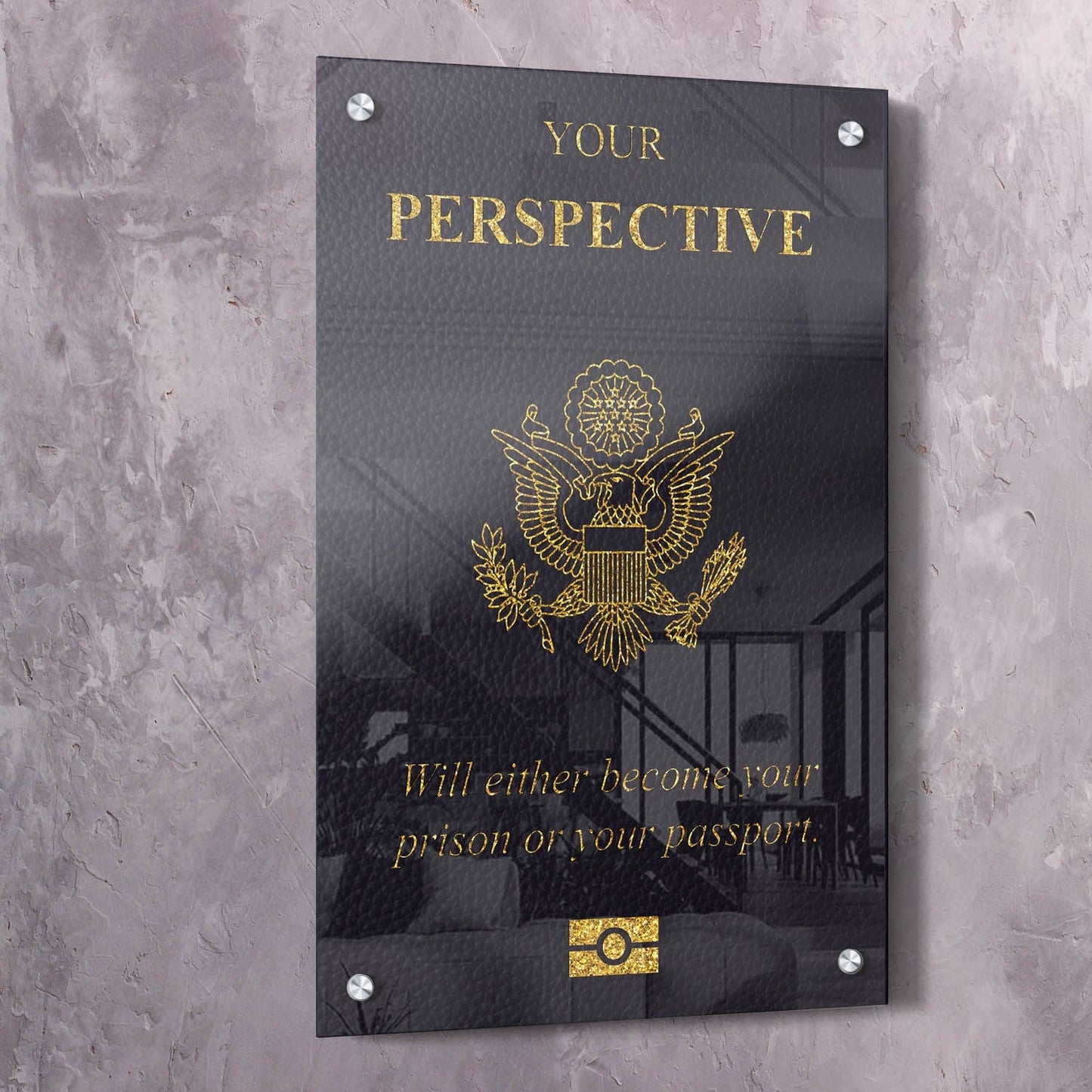 Perspective Passport Art Wall Art | Inspirational Wall Art Motivational Wall Art Quotes Office Art | Impaktiv Exclusive Canvas Art Portrait