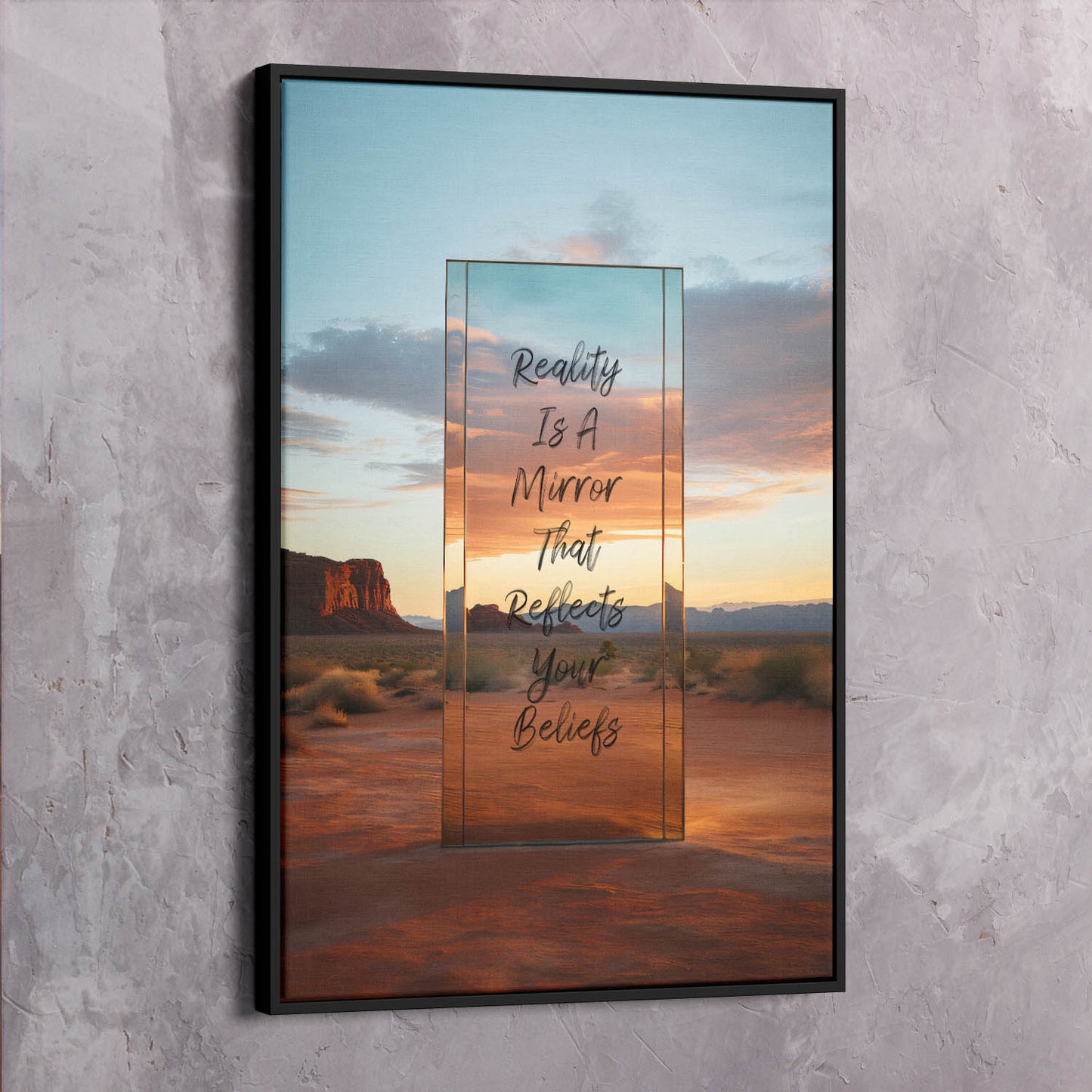 Reality Is A Mirror Wall Art | Inspirational Wall Art Motivational Wall Art Quotes Office Art | Impaktiv Exclusive Canvas Art Portrait