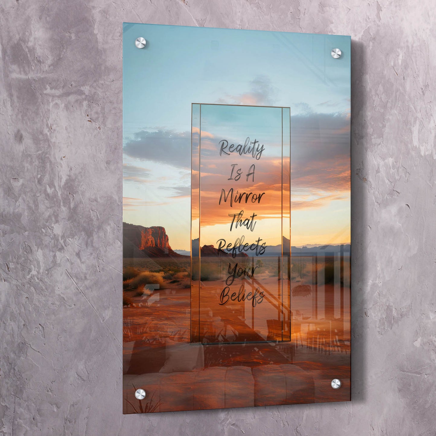 Reality Is A Mirror Wall Art | Inspirational Wall Art Motivational Wall Art Quotes Office Art | Impaktiv Exclusive Canvas Art Portrait