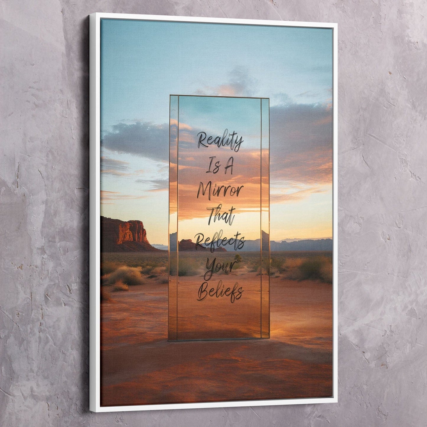 Reality Is A Mirror Wall Art | Inspirational Wall Art Motivational Wall Art Quotes Office Art | Impaktiv Exclusive Canvas Art Portrait