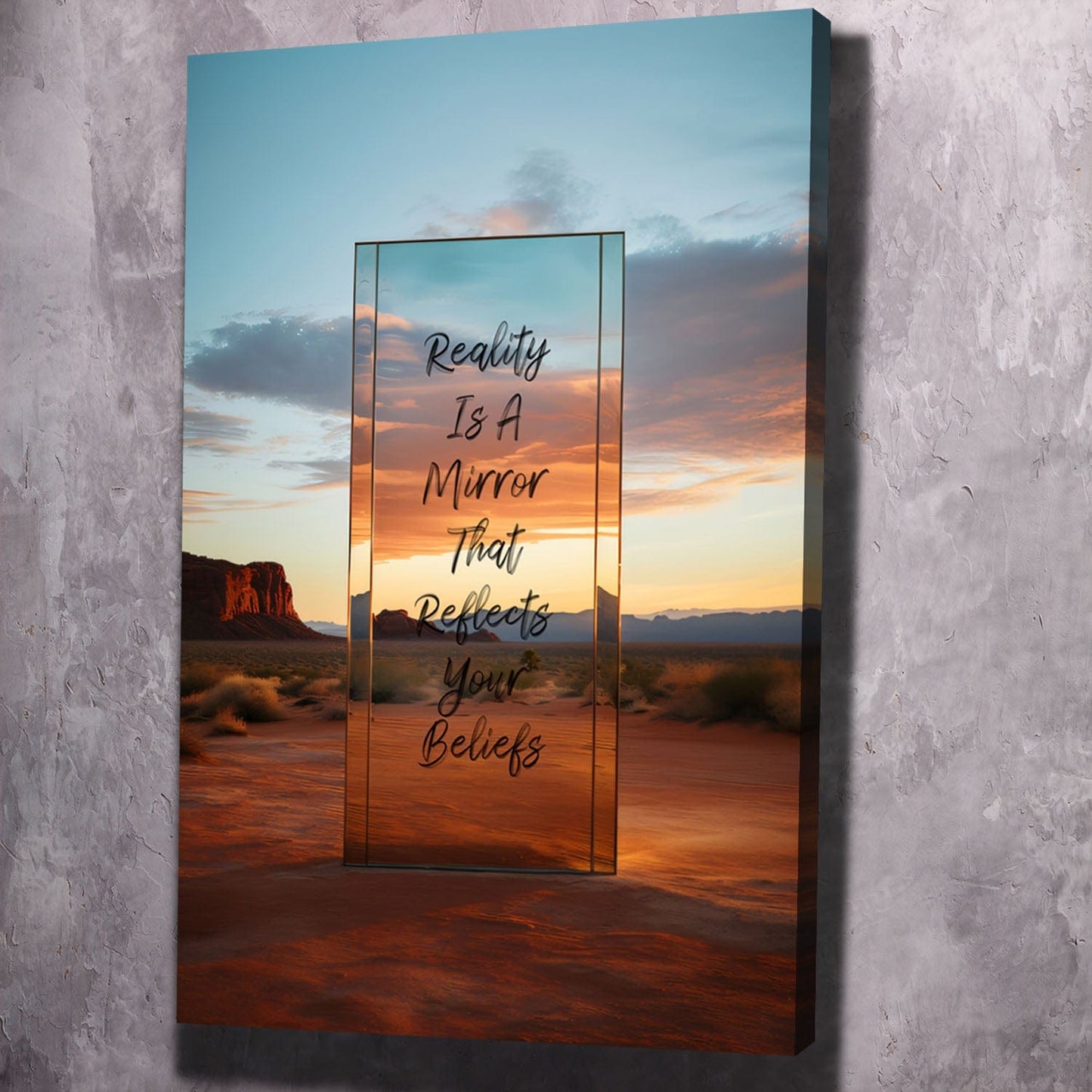 Reality Is A Mirror Wall Art | Inspirational Wall Art Motivational Wall Art Quotes Office Art | Impaktiv Exclusive Canvas Art Portrait
