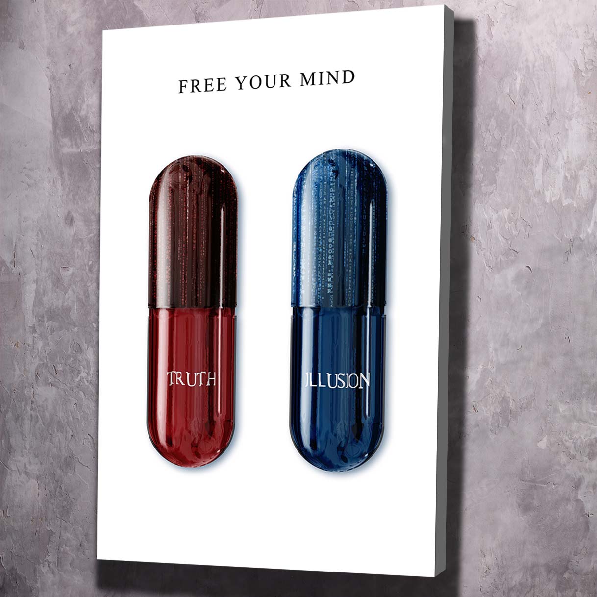 Red Pill or Blue Pill - Matrix Inspired Wall Art | Inspirational Wall Art Motivational Wall Art Quotes Office Art | Impaktiv Exclusive Canvas Art Portrait