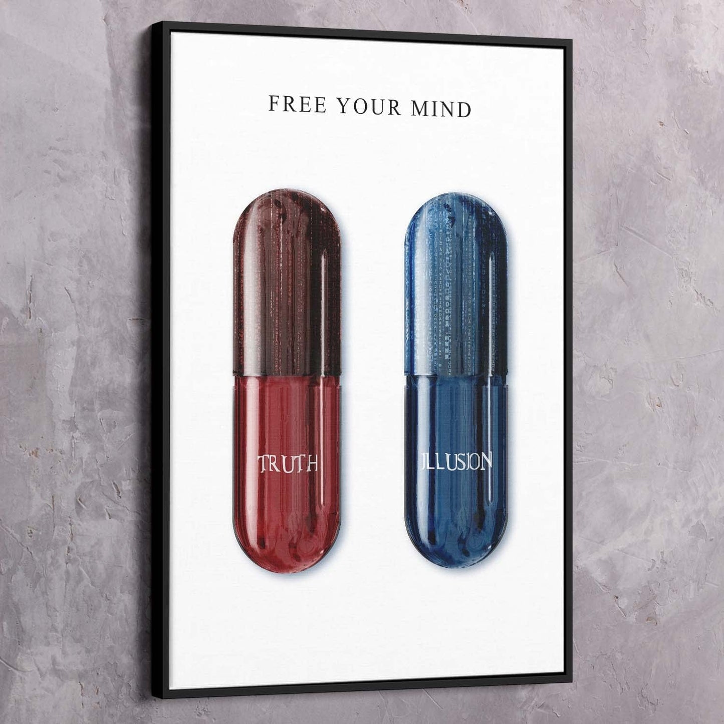 Red Pill or Blue Pill - Matrix Inspired Wall Art | Inspirational Wall Art Motivational Wall Art Quotes Office Art | Impaktiv Exclusive Canvas Art Portrait