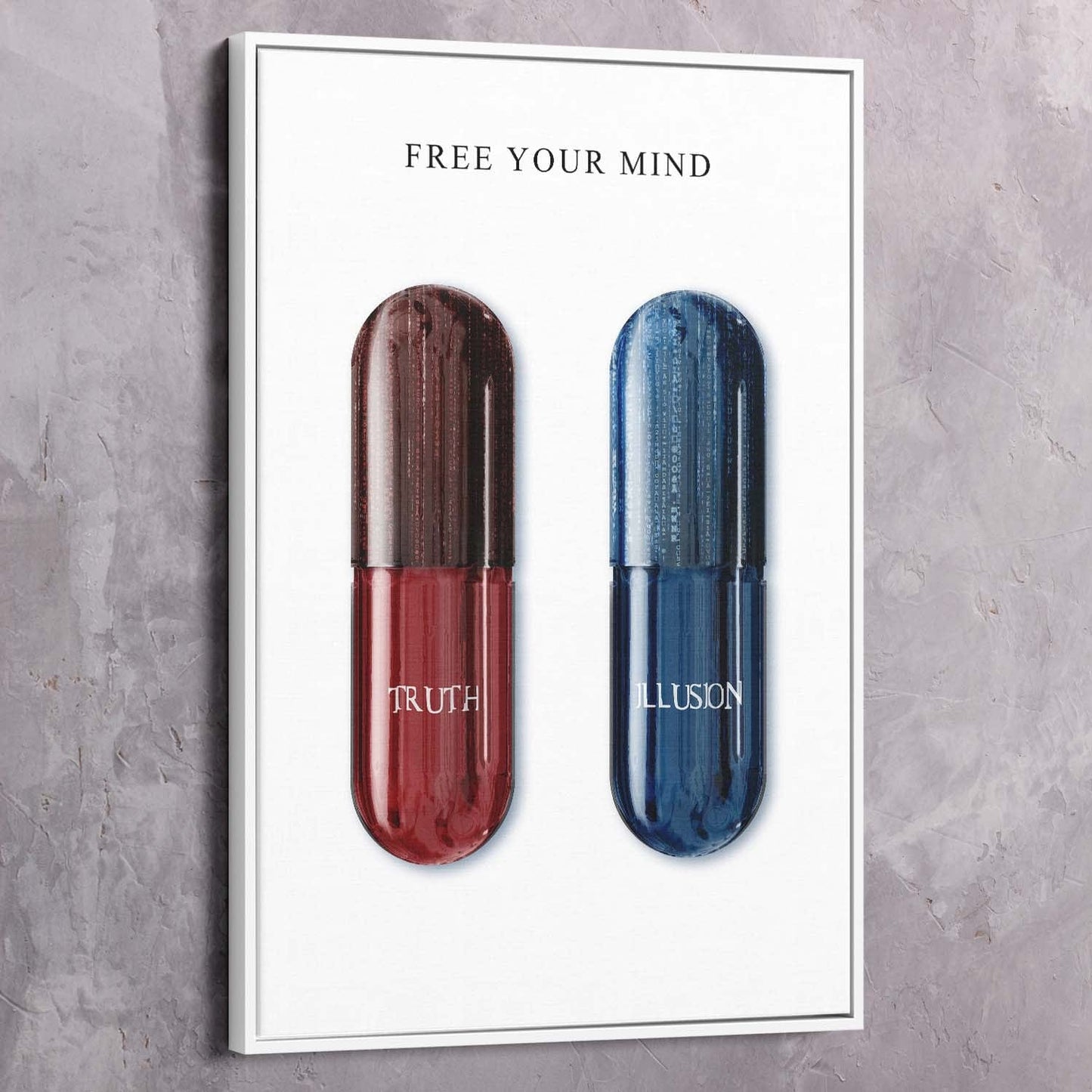 Red Pill or Blue Pill - Matrix Inspired Wall Art | Inspirational Wall Art Motivational Wall Art Quotes Office Art | Impaktiv Exclusive Canvas Art Portrait