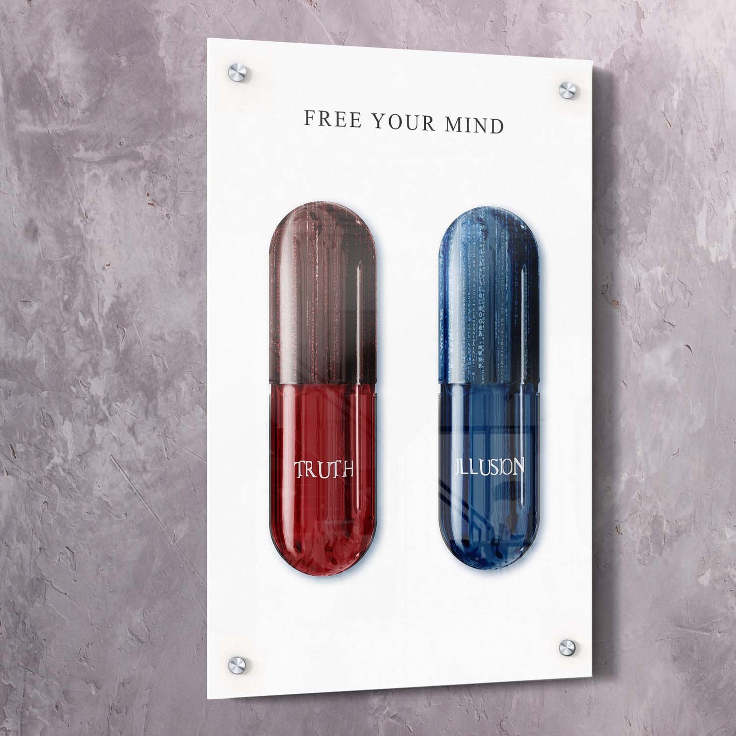 Red Pill or Blue Pill - Matrix Inspired Wall Art | Inspirational Wall Art Motivational Wall Art Quotes Office Art | Impaktiv Exclusive Canvas Art Portrait