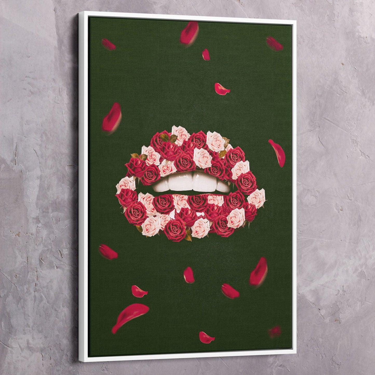 Rose Lips Wall Art | Inspirational Wall Art Motivational Wall Art Quotes Office Art | Impaktiv Exclusive Canvas Art Portrait