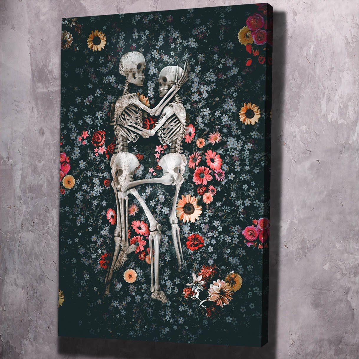 Skeleton Love Wall Art | Inspirational Wall Art Motivational Wall Art Quotes Office Art | Impaktiv Exclusive Canvas Art Portrait