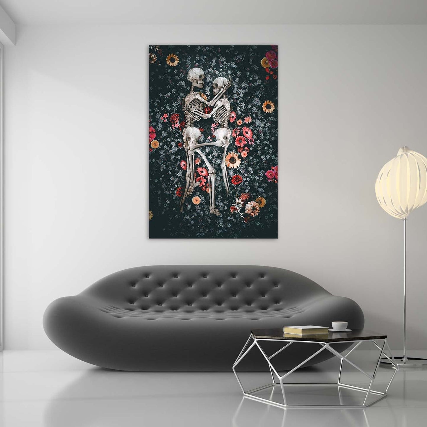 Skeleton Love Wall Art | Inspirational Wall Art Motivational Wall Art Quotes Office Art | Impaktiv Exclusive Canvas Art Portrait