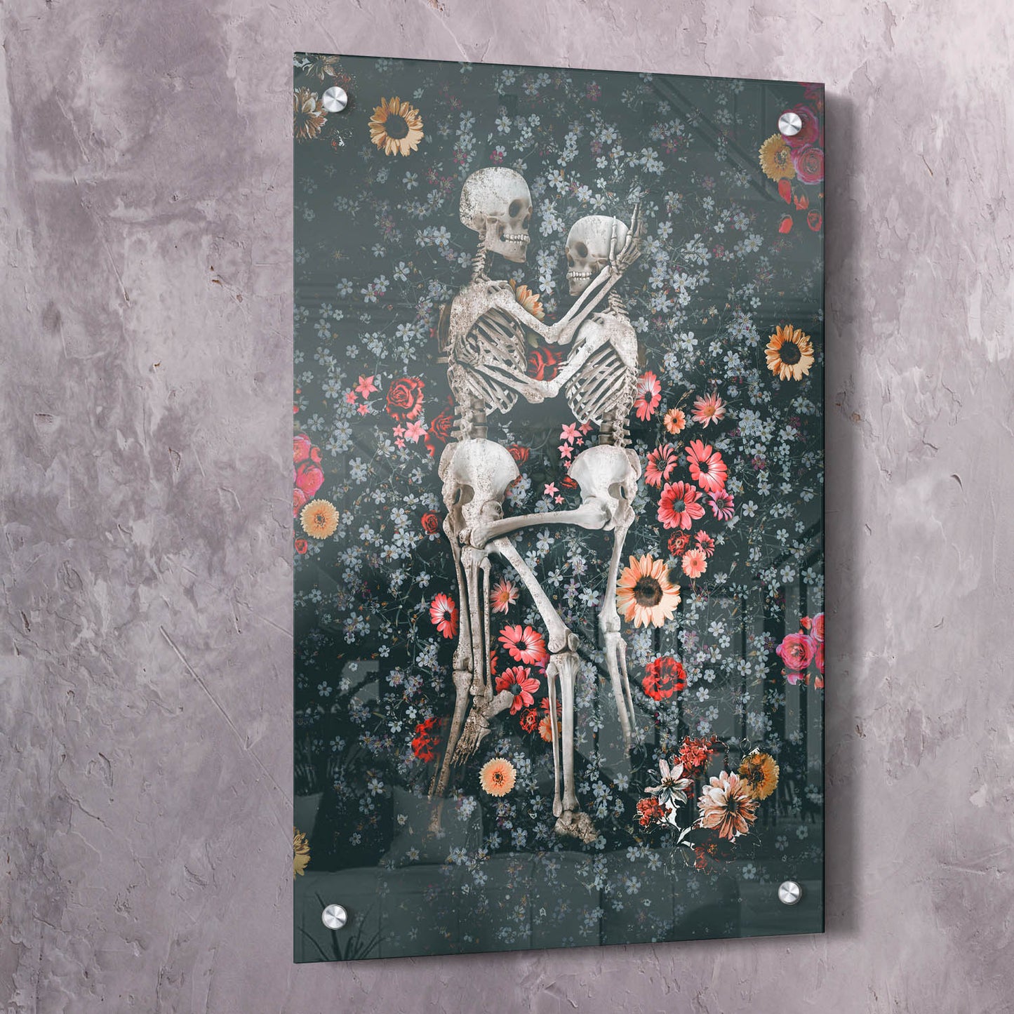 Skeleton Love Wall Art | Inspirational Wall Art Motivational Wall Art Quotes Office Art | Impaktiv Exclusive Canvas Art Portrait