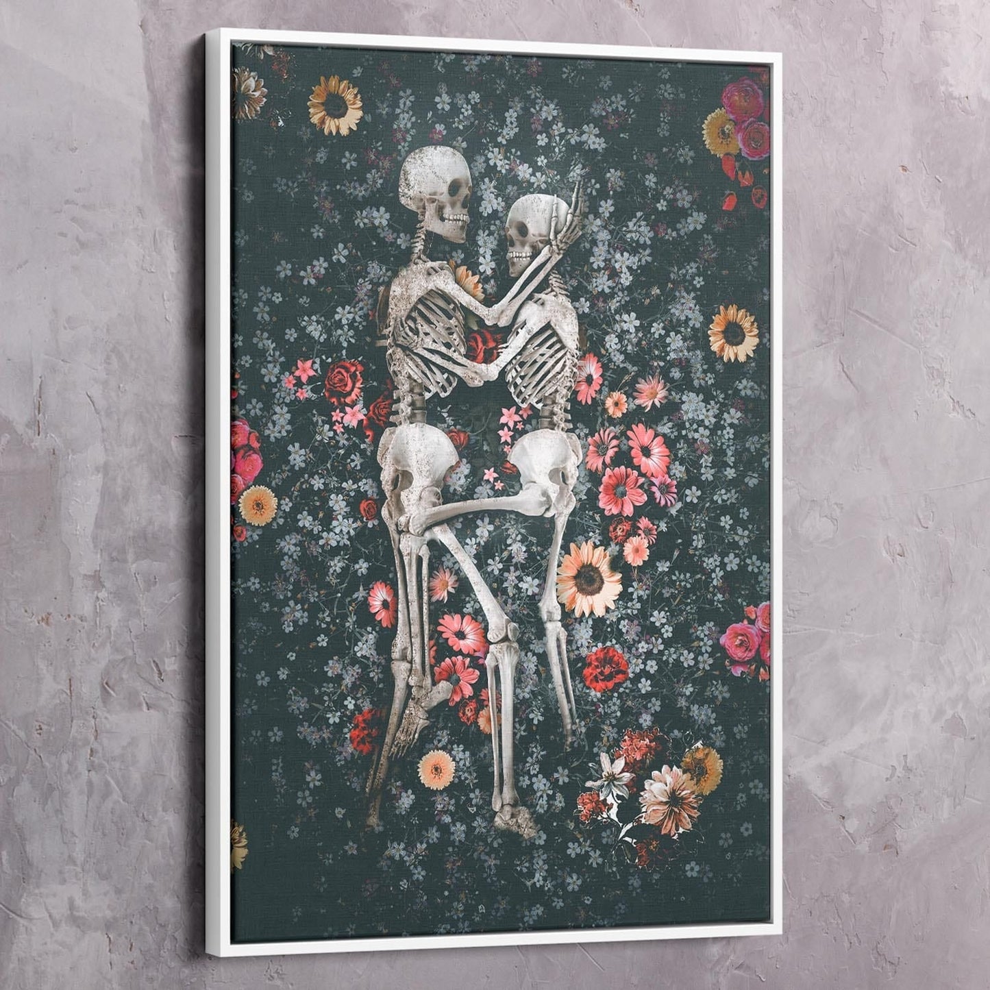 Skeleton Love Wall Art | Inspirational Wall Art Motivational Wall Art Quotes Office Art | Impaktiv Exclusive Canvas Art Portrait