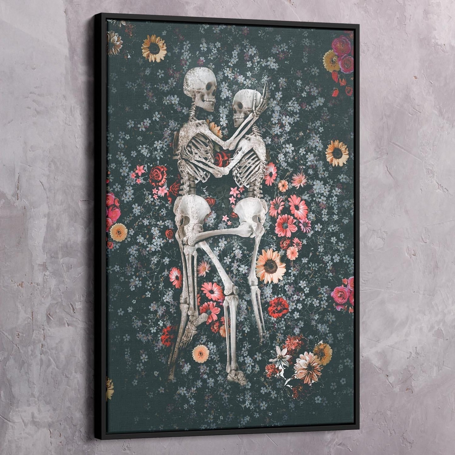 Skeleton Love Wall Art | Inspirational Wall Art Motivational Wall Art Quotes Office Art | Impaktiv Exclusive Canvas Art Portrait