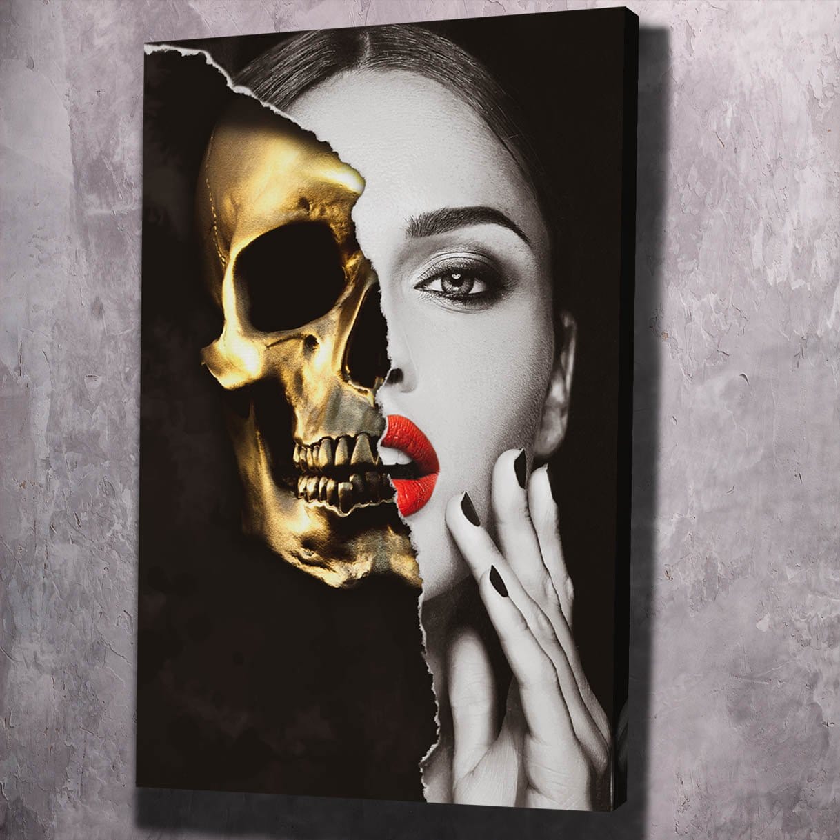 Skull Beauty Alter Ego Wall Art | Inspirational Wall Art Motivational Wall Art Quotes Office Art | Impaktiv Exclusive Canvas Art Portrait