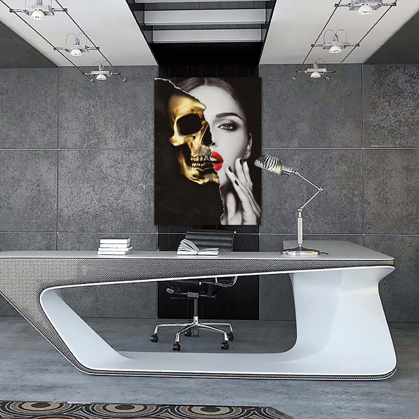 Skull Beauty Alter Ego Wall Art | Inspirational Wall Art Motivational Wall Art Quotes Office Art | Impaktiv Exclusive Canvas Art Portrait
